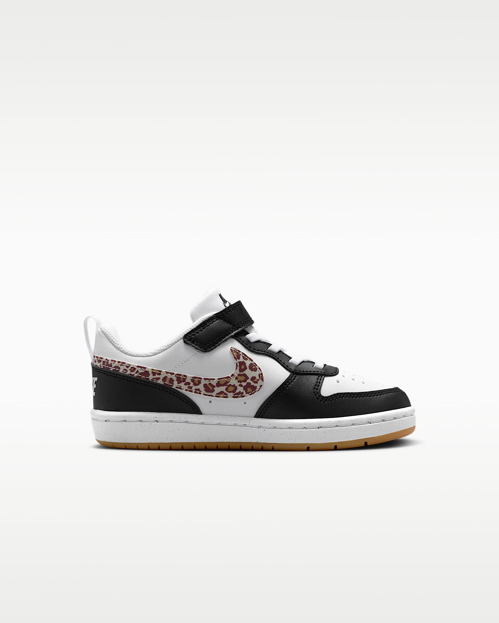 Nike Court Borough Low Kleuterschoenen - Zwart/Wit/Gum Medium Brown/Wit