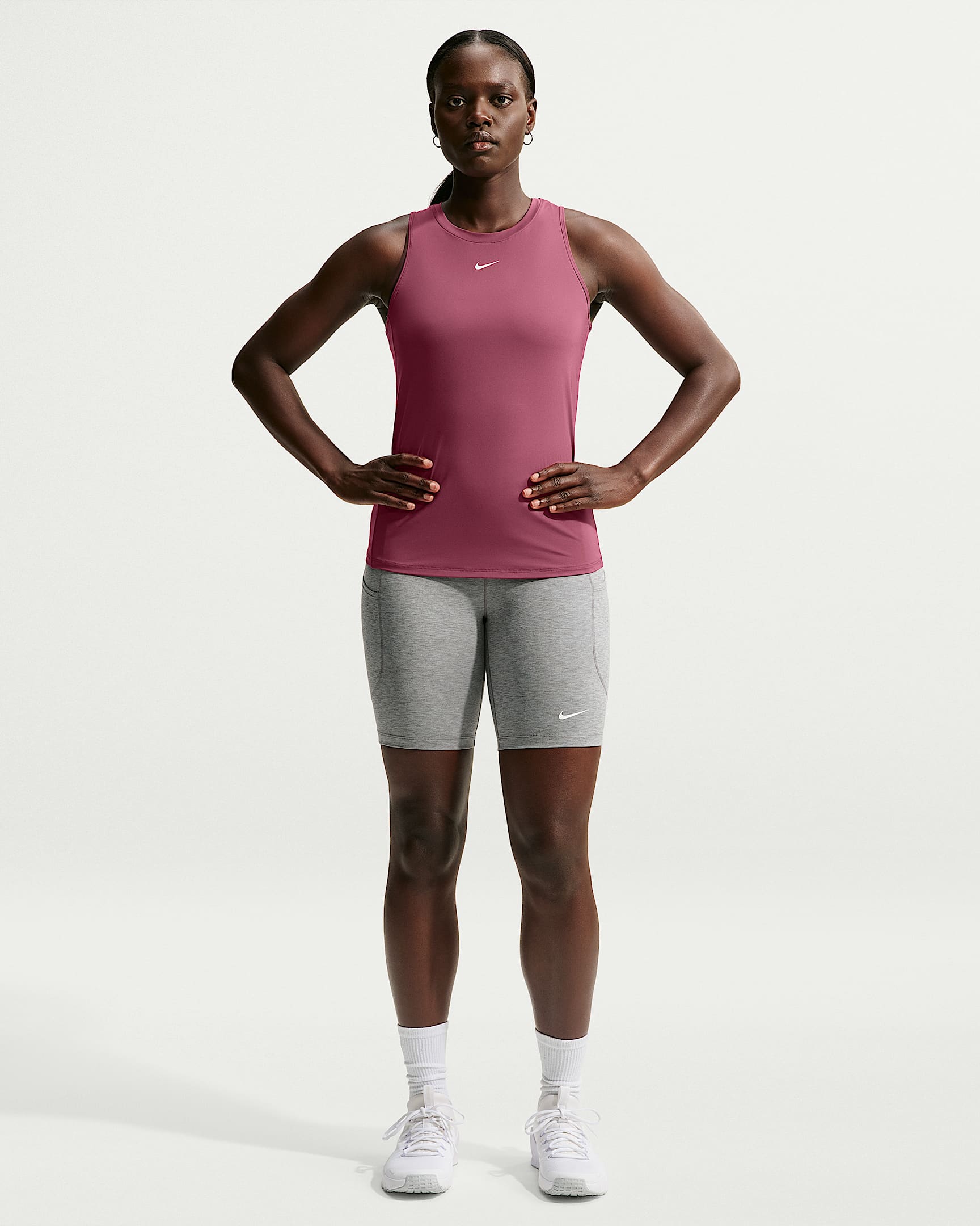 Nike One Classic Women's Dri-FIT Tank Top - Pink Smoke/White