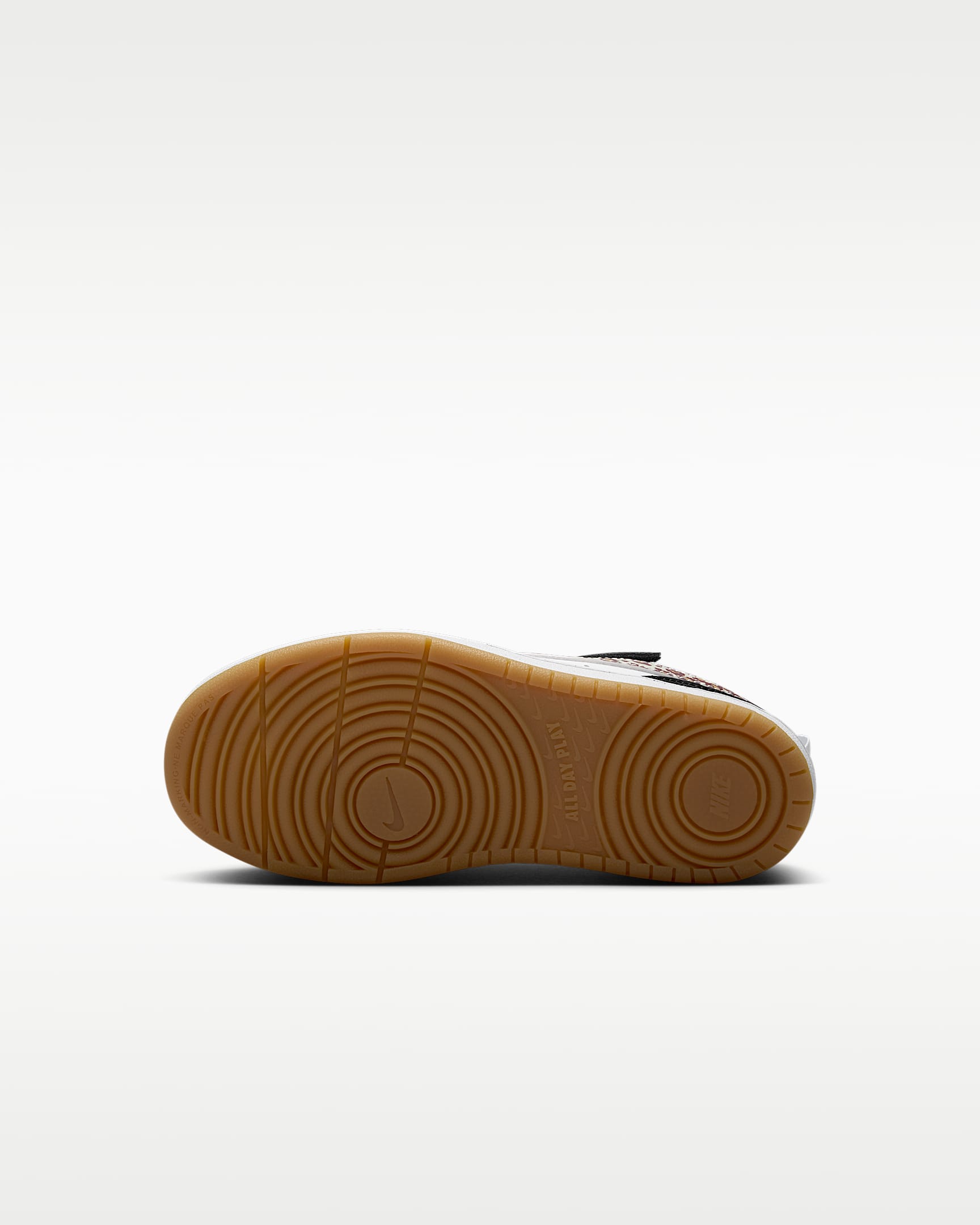 Nike Court Borough Low Kleuterschoenen - Zwart/Wit/Gum Medium Brown/Wit