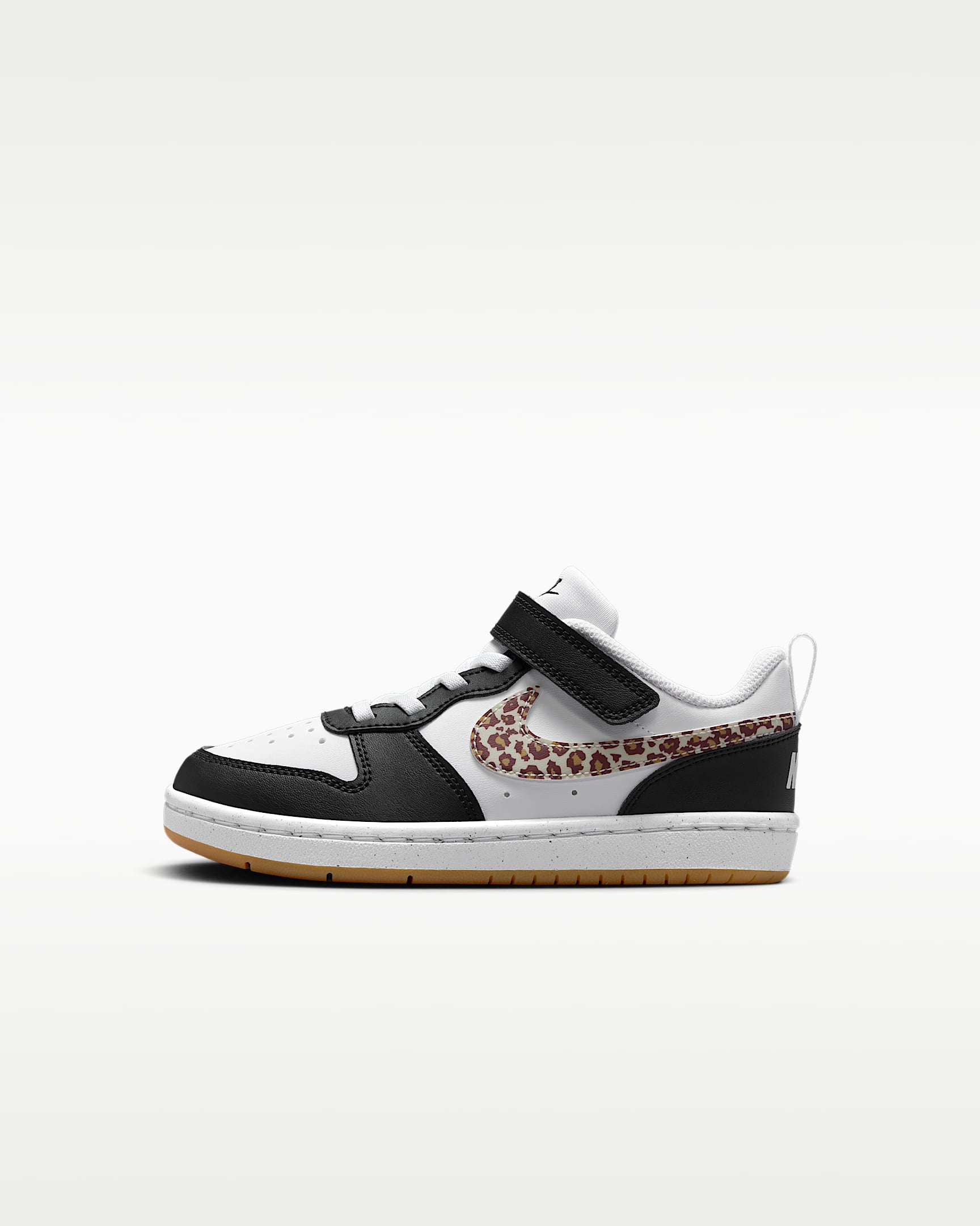 Nike Court Borough Low Kleuterschoenen - Zwart/Wit/Gum Medium Brown/Wit