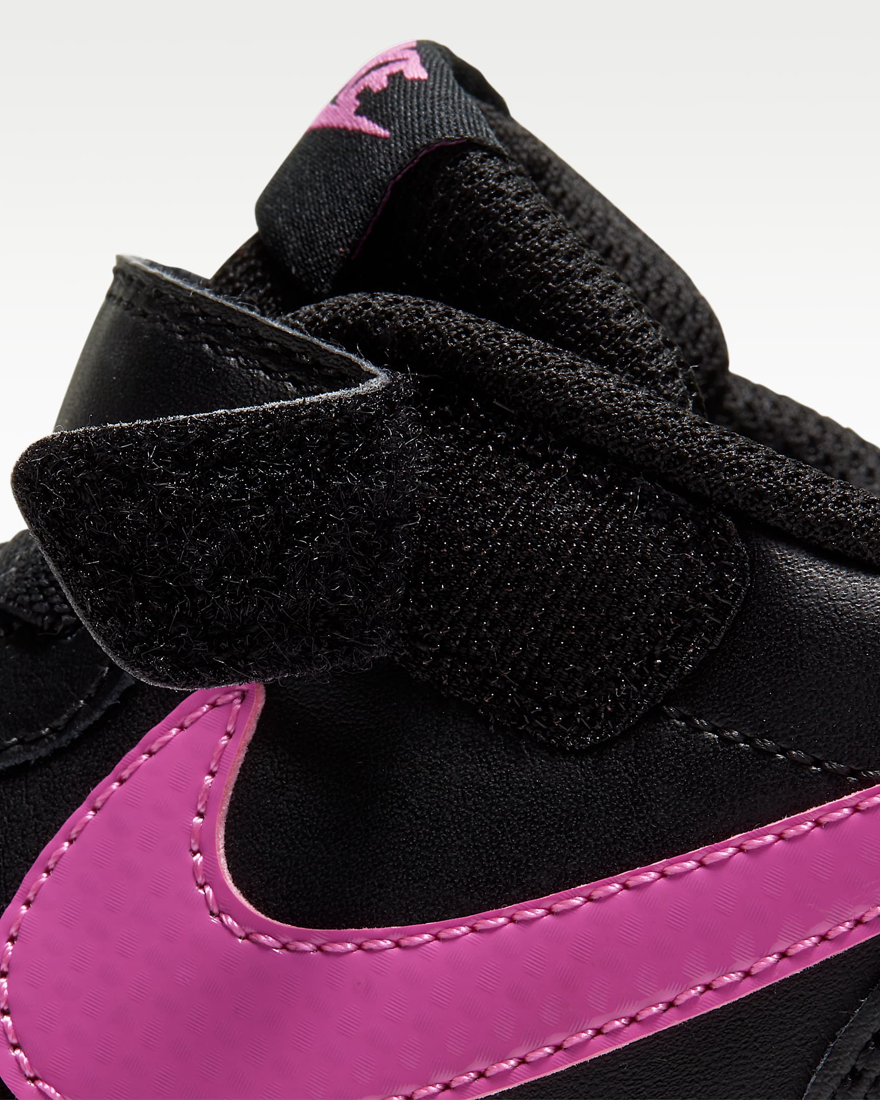 Nike Court Borough Low 2 Little Kids' Shoes - Black/White/Active Fuchsia