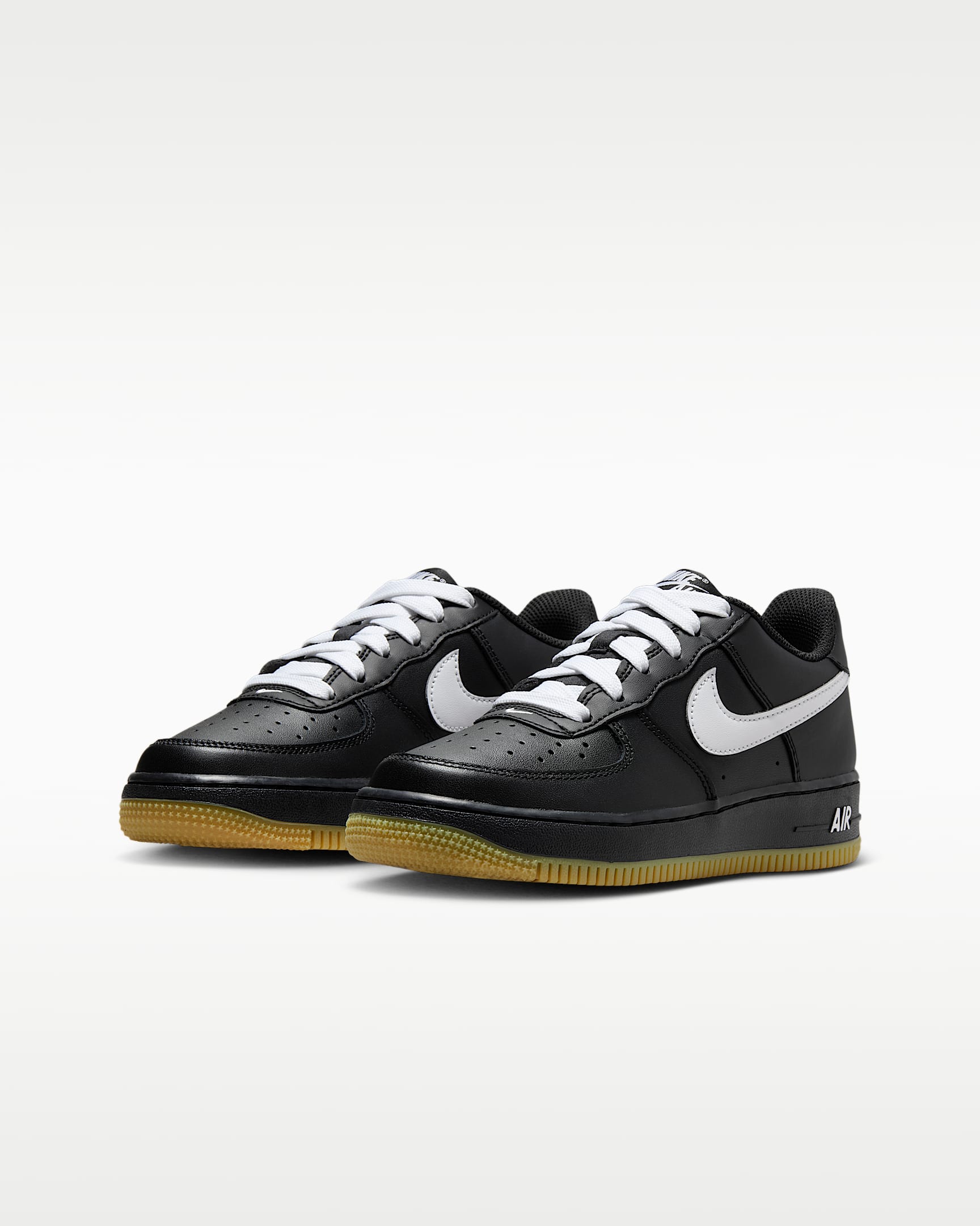 Nike Air Force 1 LV8 Big Kids' Shoes - Black/Gum Light Brown/White
