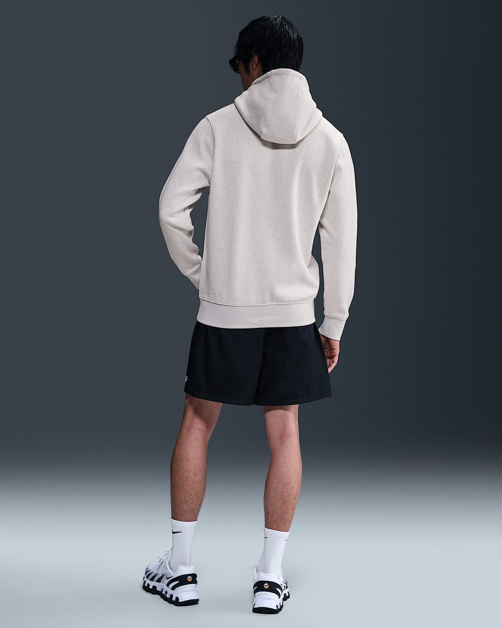 Nike Club Men's Pullover Fleece Hoodie - Birch Heather/White/White