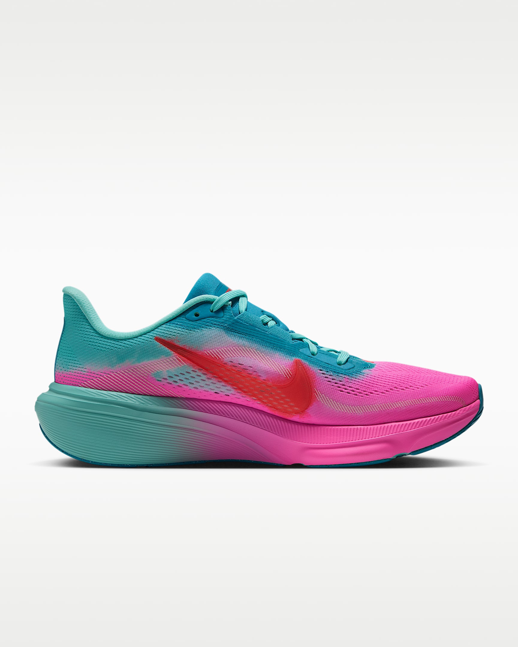 Nike Pegasus 42 hardloopschoenen voor heren (straat) - Pink Spell/Bleached Turquoise/Dusty Cactus/Laser Crimson