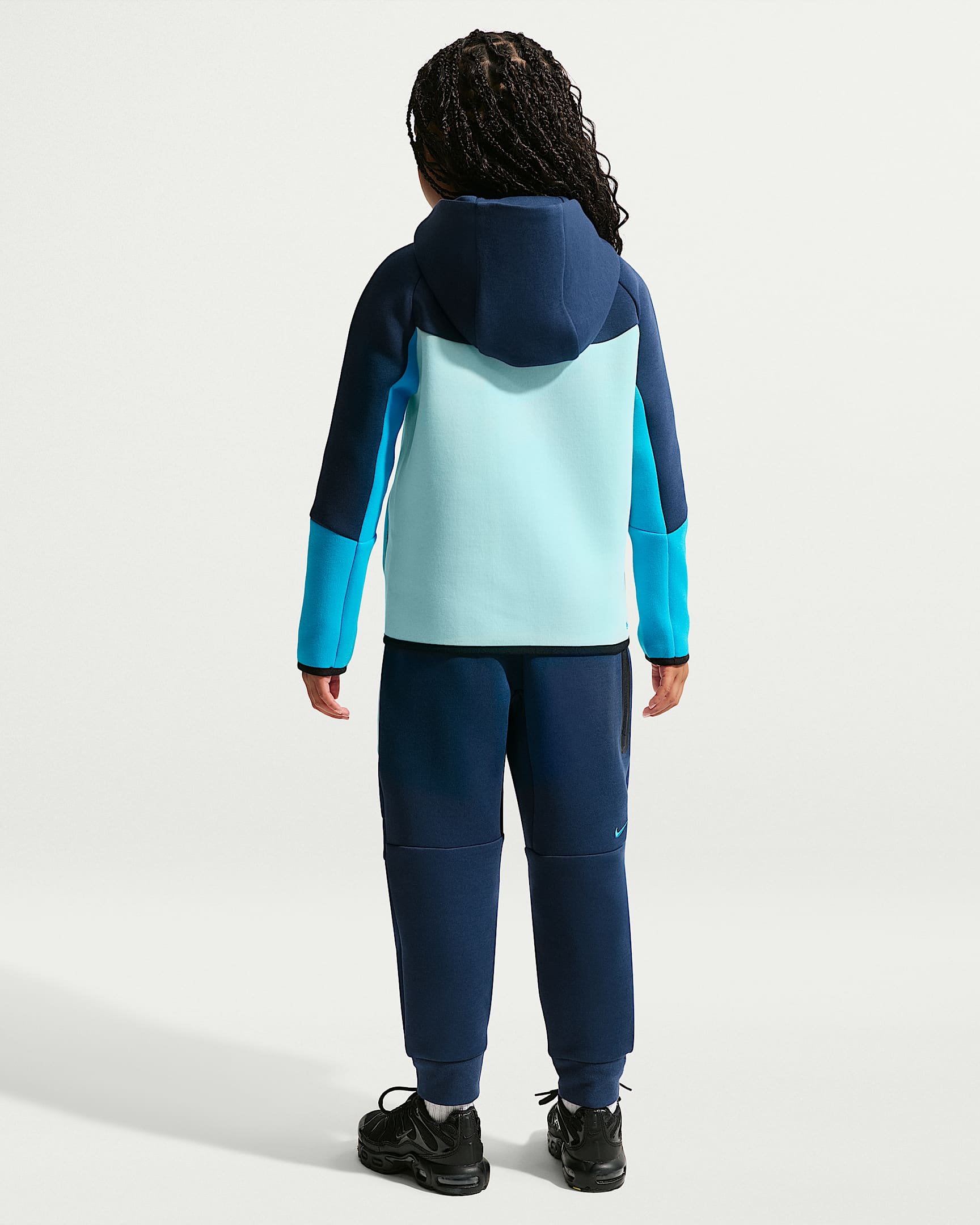 Conjunto de 2 piezas de sudadera de cierre completo Tech Fleece para niños talla pequeña Nike Sportswear - Azul marino medianoche