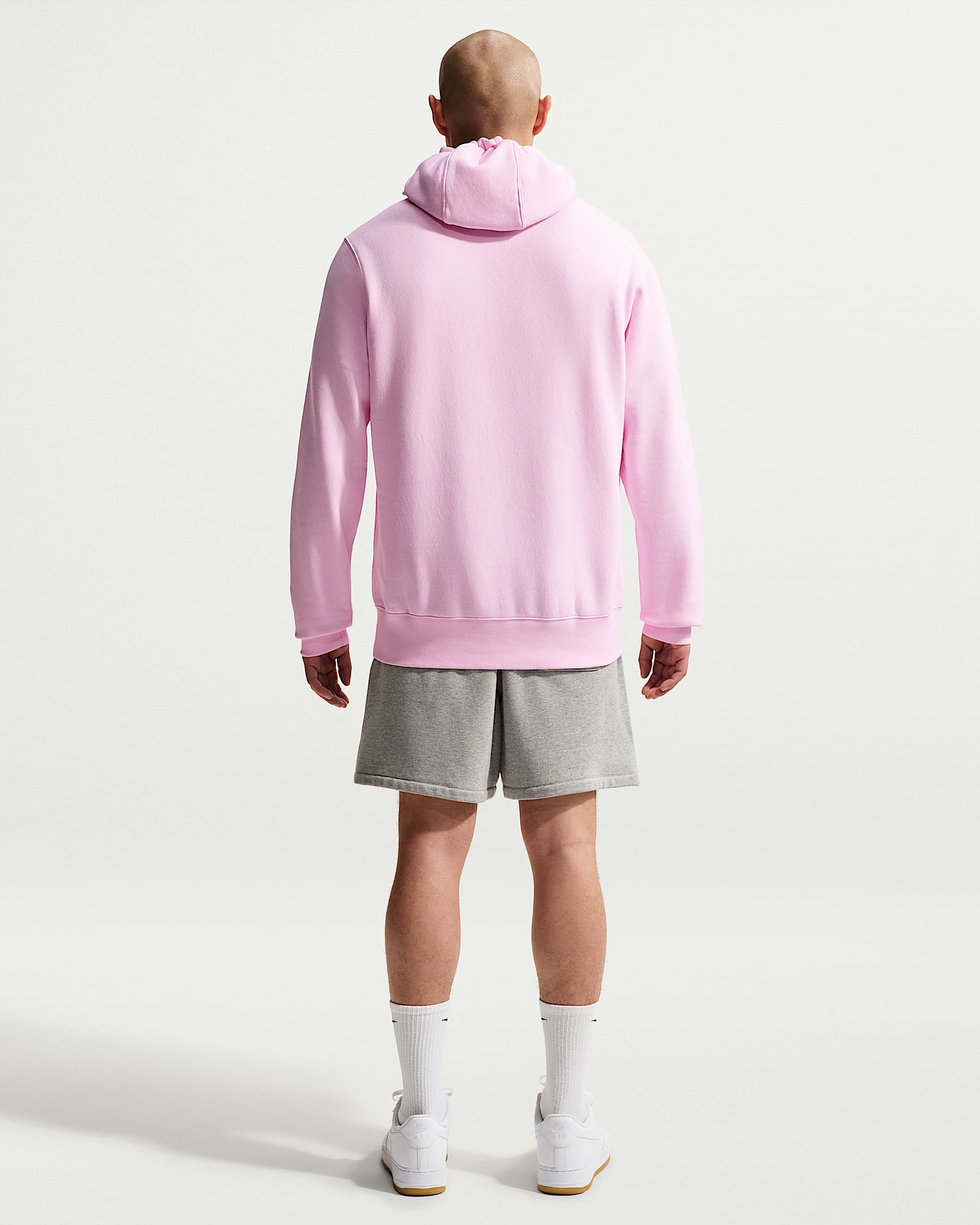 Męska dzianinowa bluza z kapturem Nike Club - Pink Foam/Pink Foam/Biel