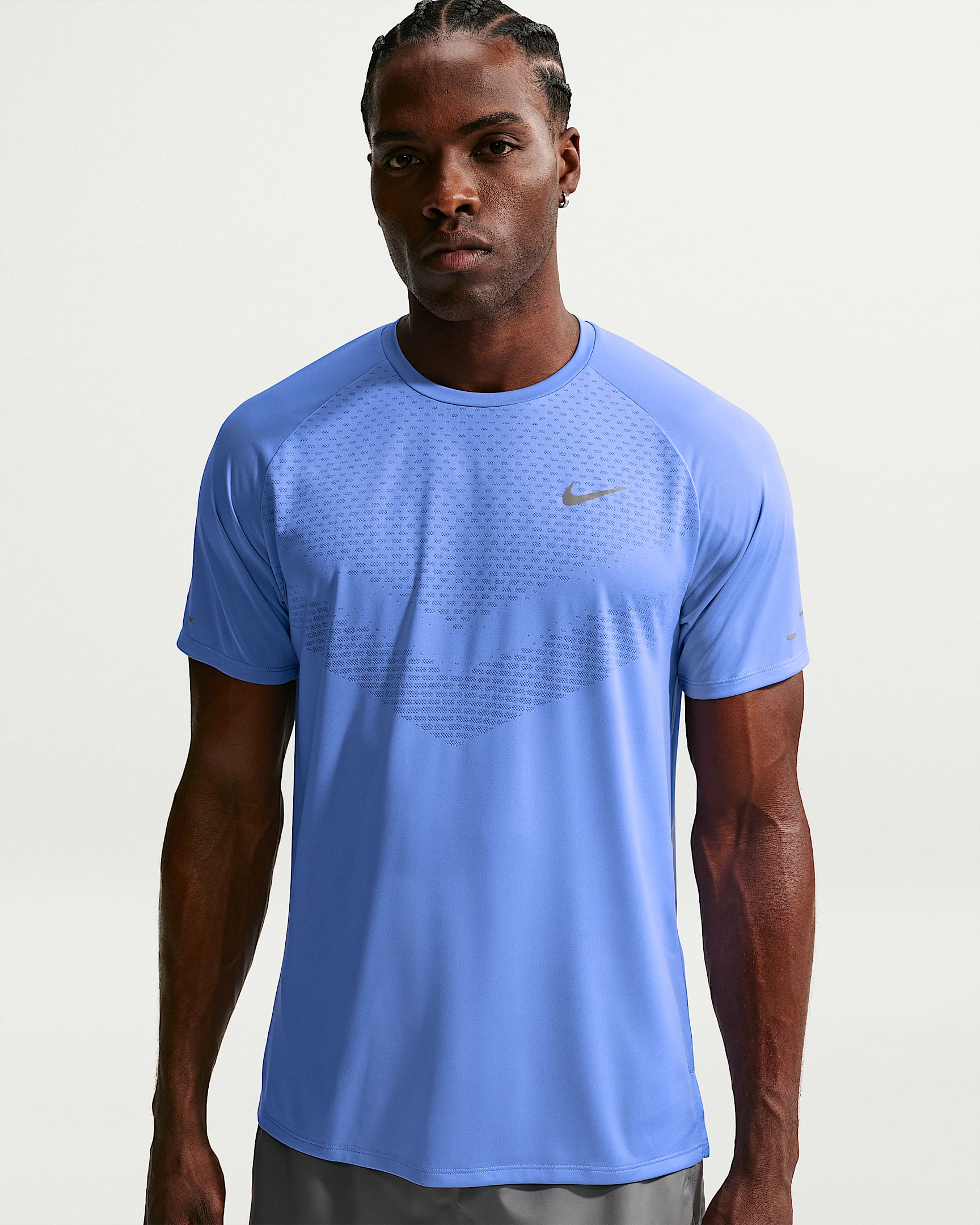 Kortärmad löpartröja Nike Stride Dri-FIT ADV för män - Royal Pulse
