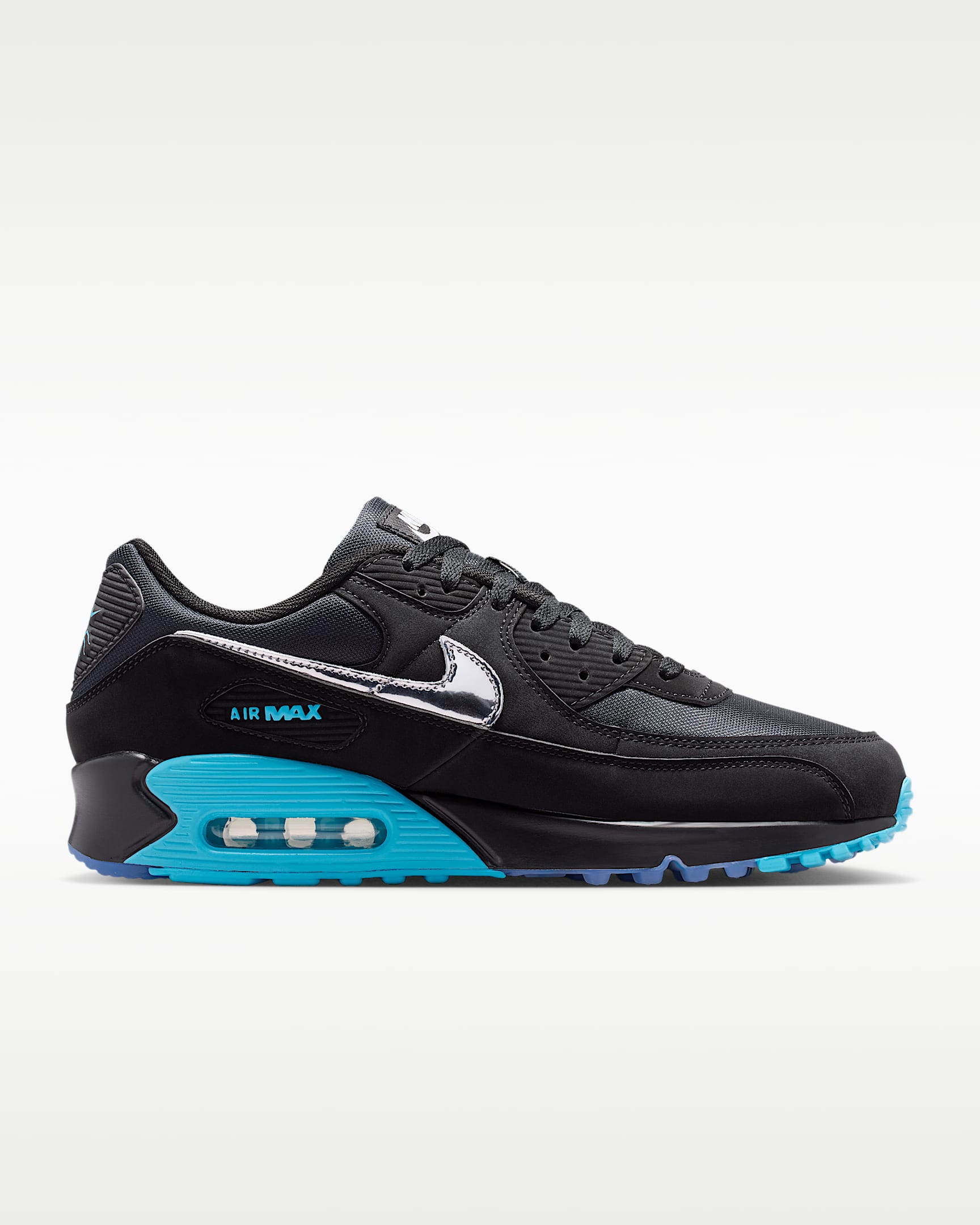 Tenis para hombre Nike Air Max 90 Premium "Scorpion" - Negro/Azul gamma/Hielo/Cromo