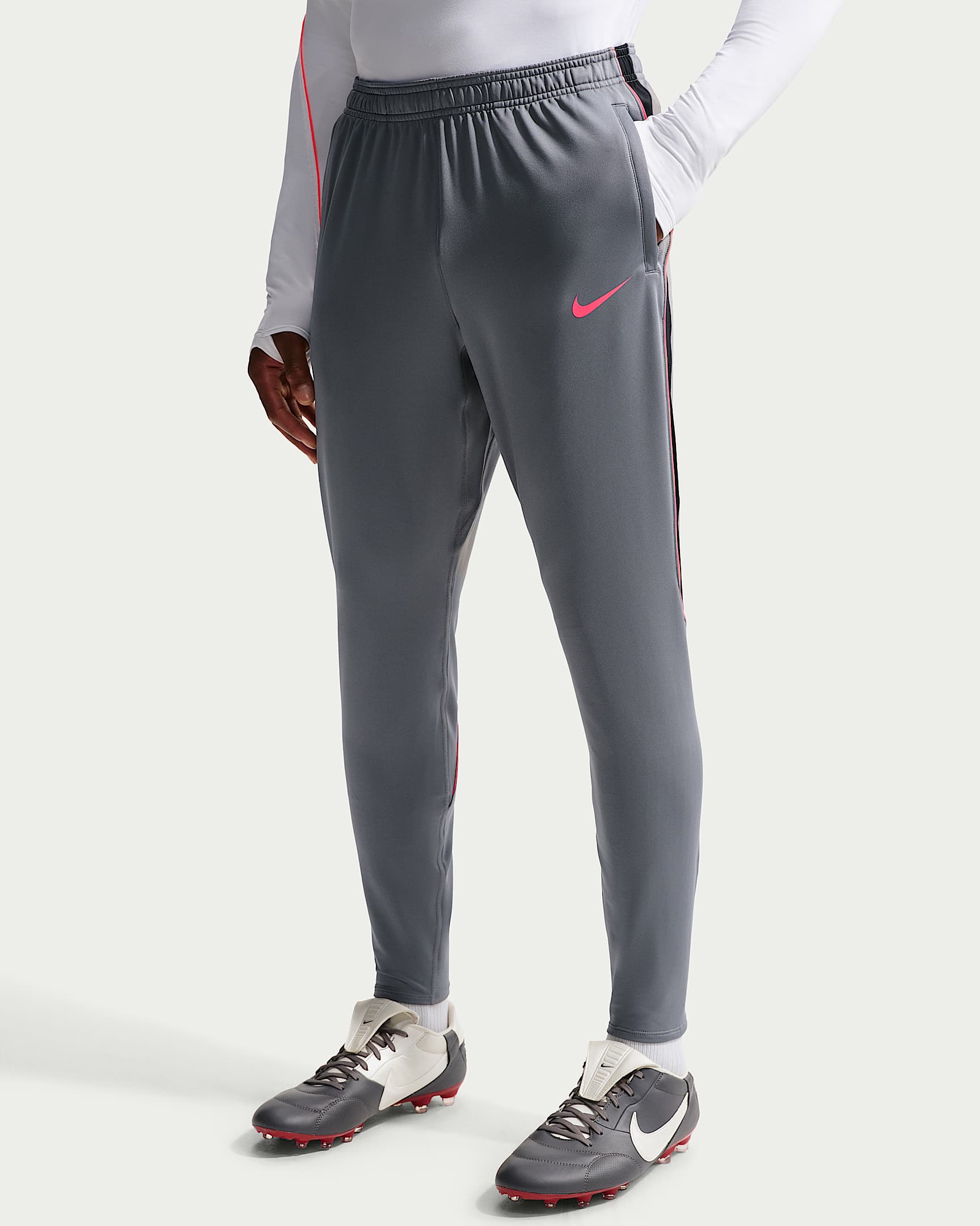 Pants de fútbol Dri-FIT para hombre Nike Strike - Gris humo/Negro/Ponche cálido/Ponche cálido