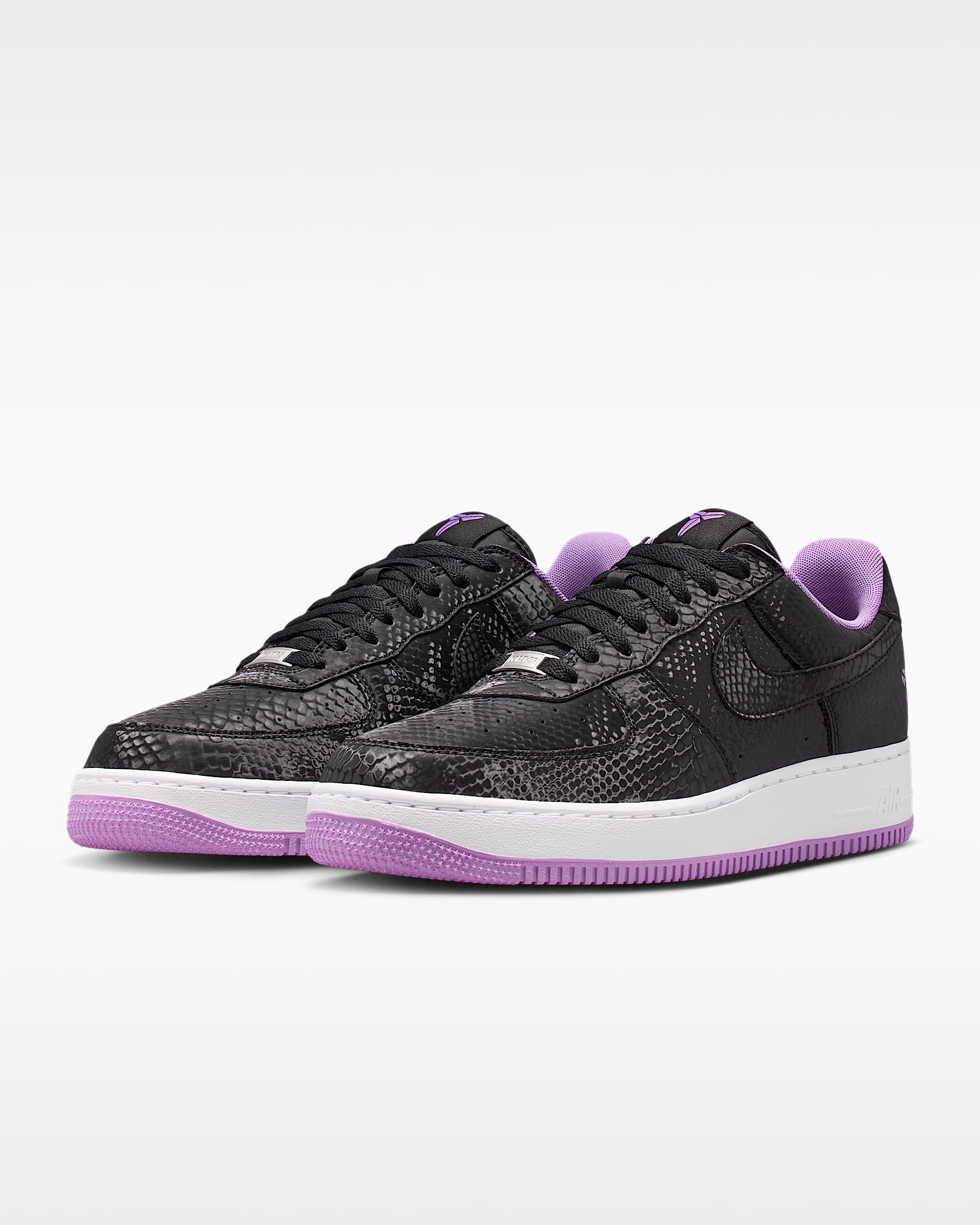 Kobe Air Force 1 Low Schuh (Herren) - Schwarz/Weiß/Purple Stardust