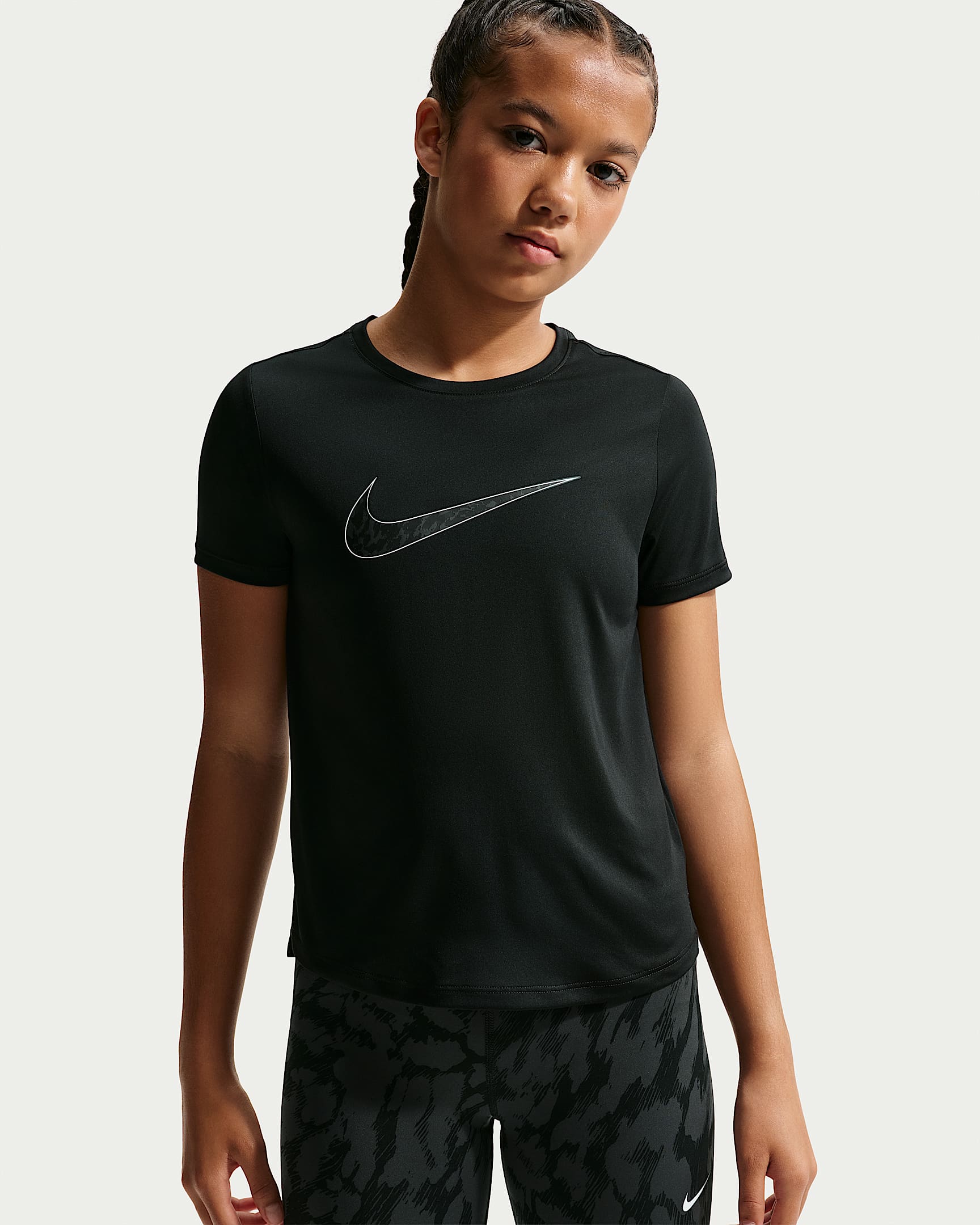 Tričko Nike Pro pro větší děti (dívky) - Černá