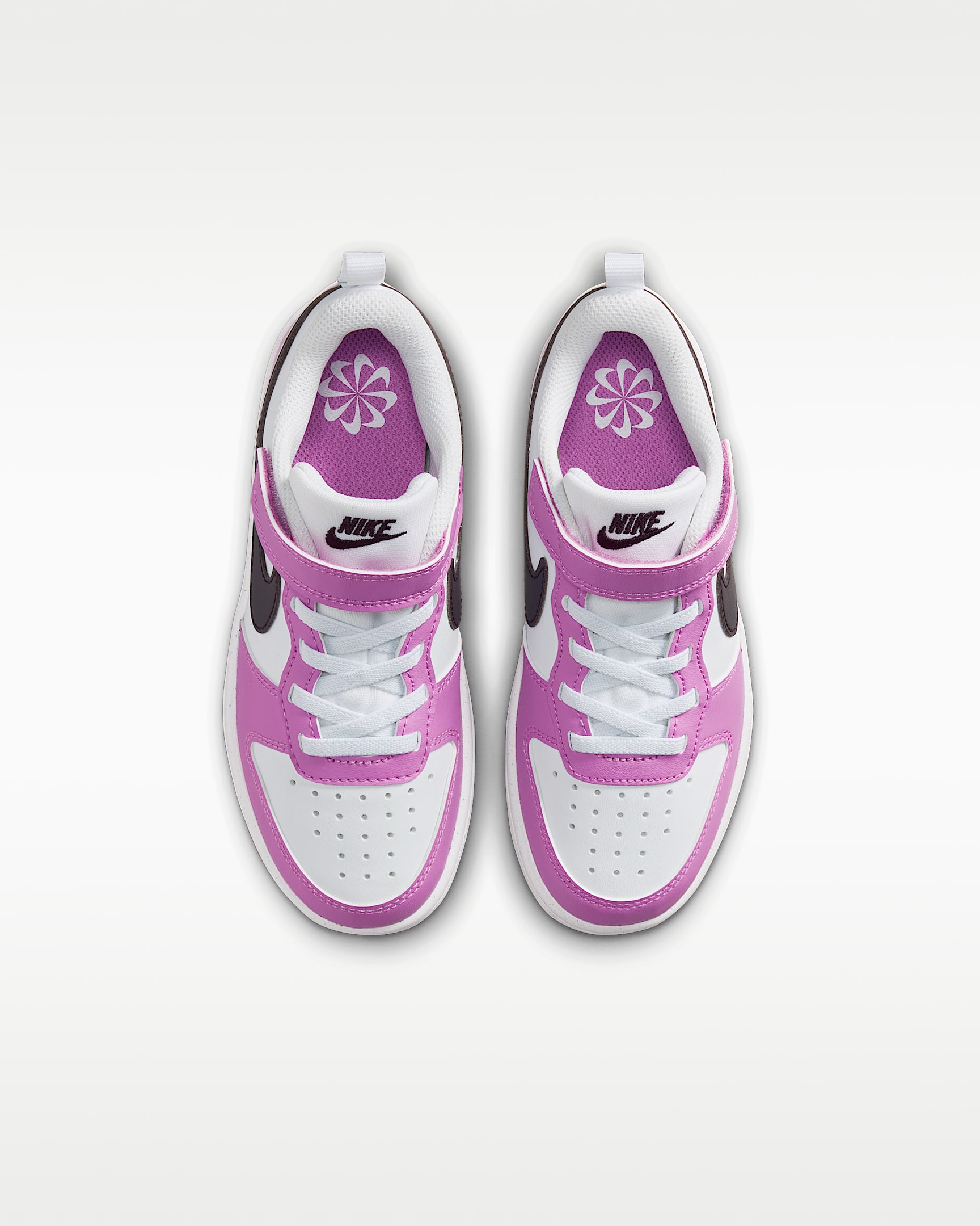 Tenis para niños de preescolar Nike Court Borough Low Recraft - Blanco/Magenta claro/Blanco/Burdeos ceniza
