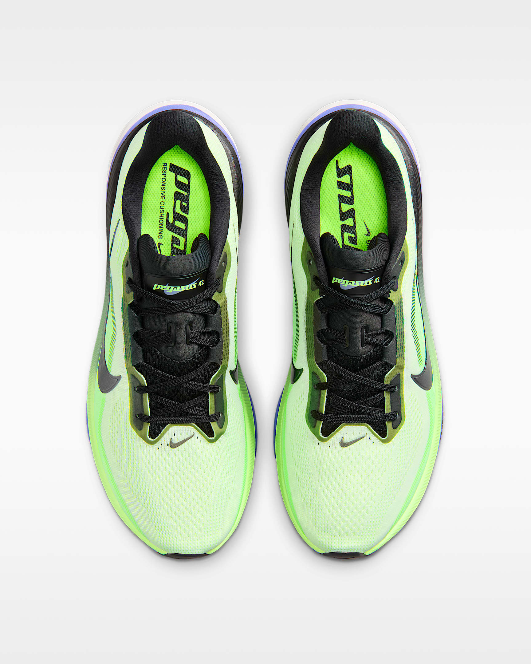 Chaussure de running sur route Nike Pegasus 42 pour homme - Volt Tint/Sapphire/Lime Blast/Black Spruce