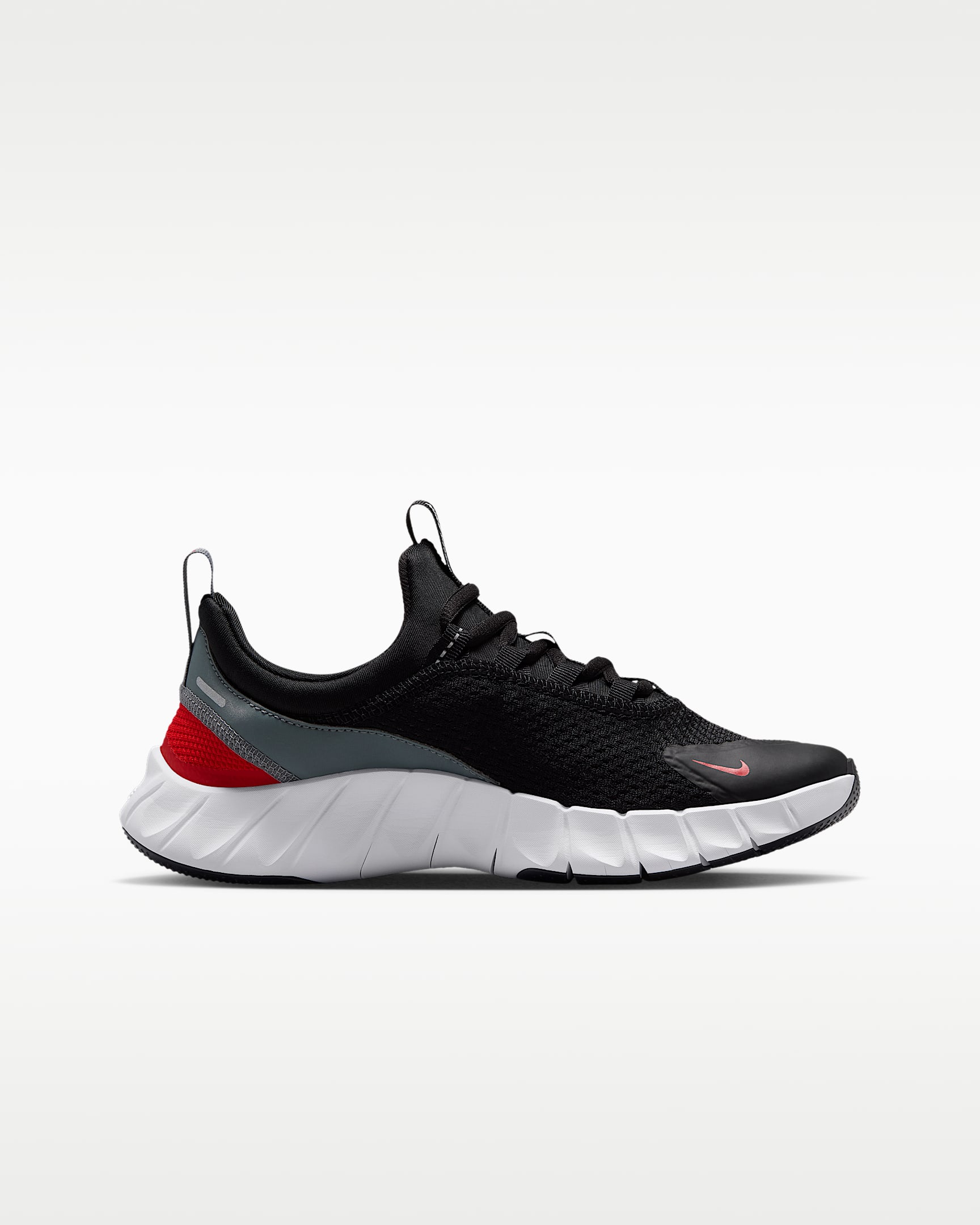 รองเท้าวิ่งเด็กโต Nike Free Ride - ดำ/Cool Grey/University Red/ขาว