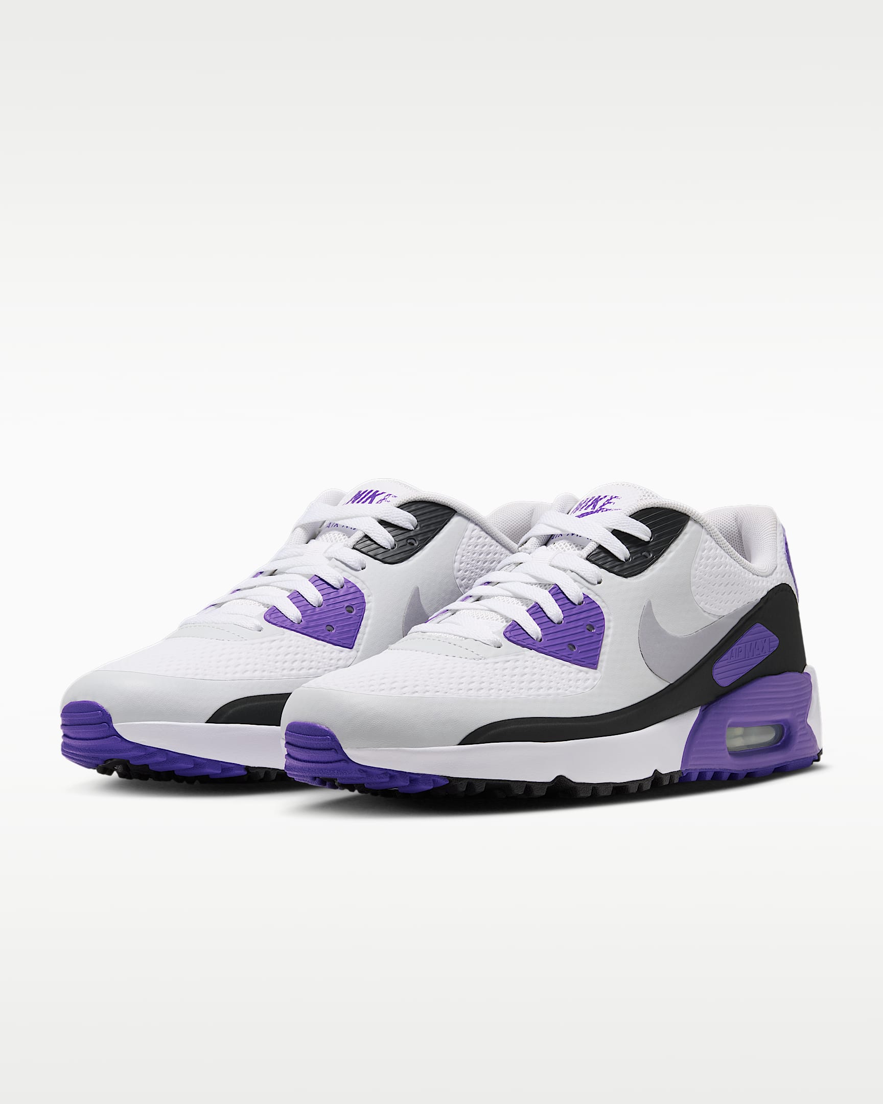 Nike Air Max 90 G Golf Shoes - White/Action Grape/Dark Smoke Grey/Wolf Grey