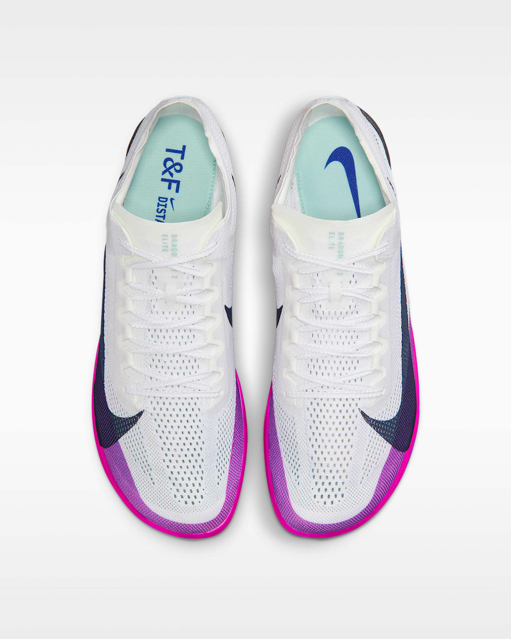 Nike Dragonfly 2 Elite 田徑長距離釘鞋 - 白色/Hyper Violet/Bright Crimson/Obsidian