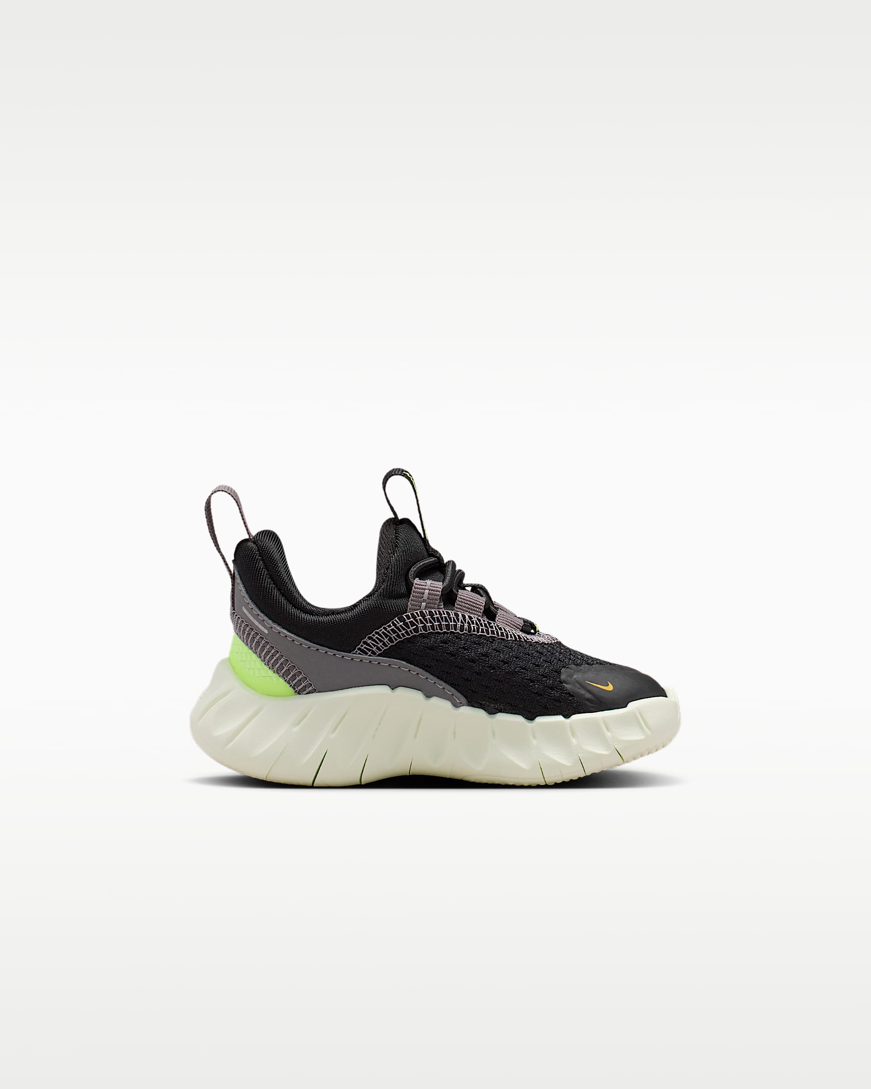 Tenis para bebé e infantil Nike Free Ride - Negro/Punta de Lápiz/Hielo volt/Cuarzo azafrán