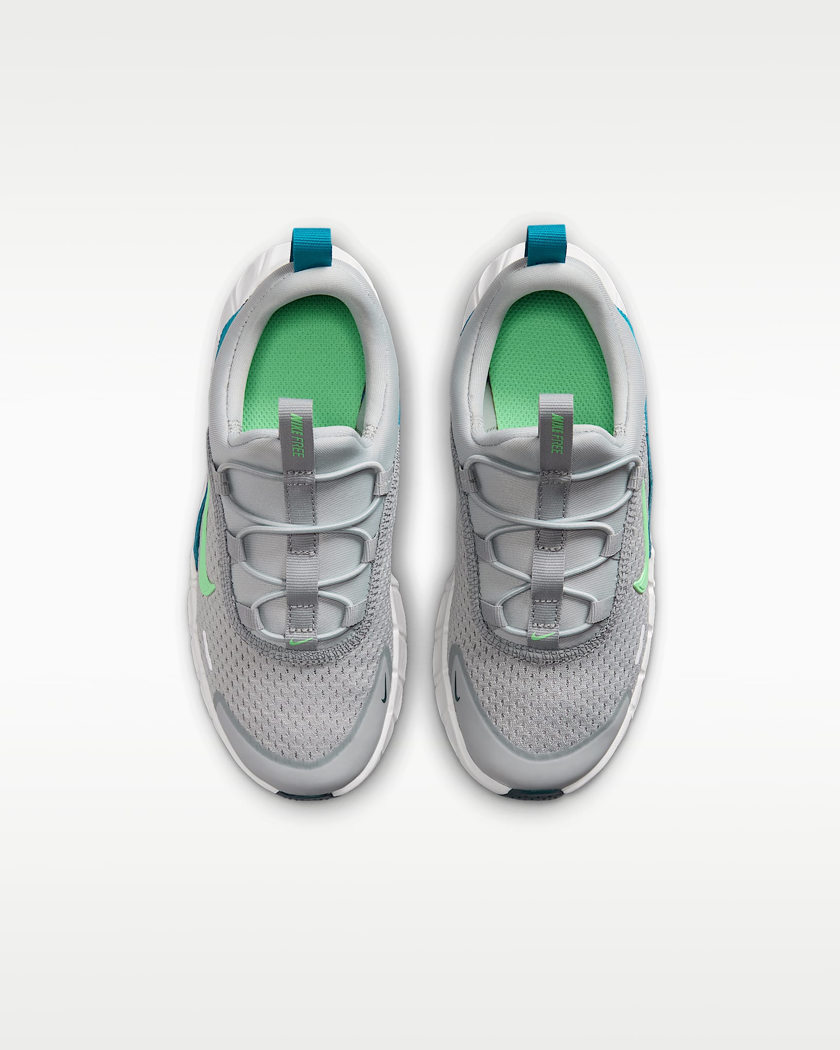 Nike Free Ride Little Kids' Running Shoes - Light Smoke Grey/Game Royal/Obsidian/Illusion Green