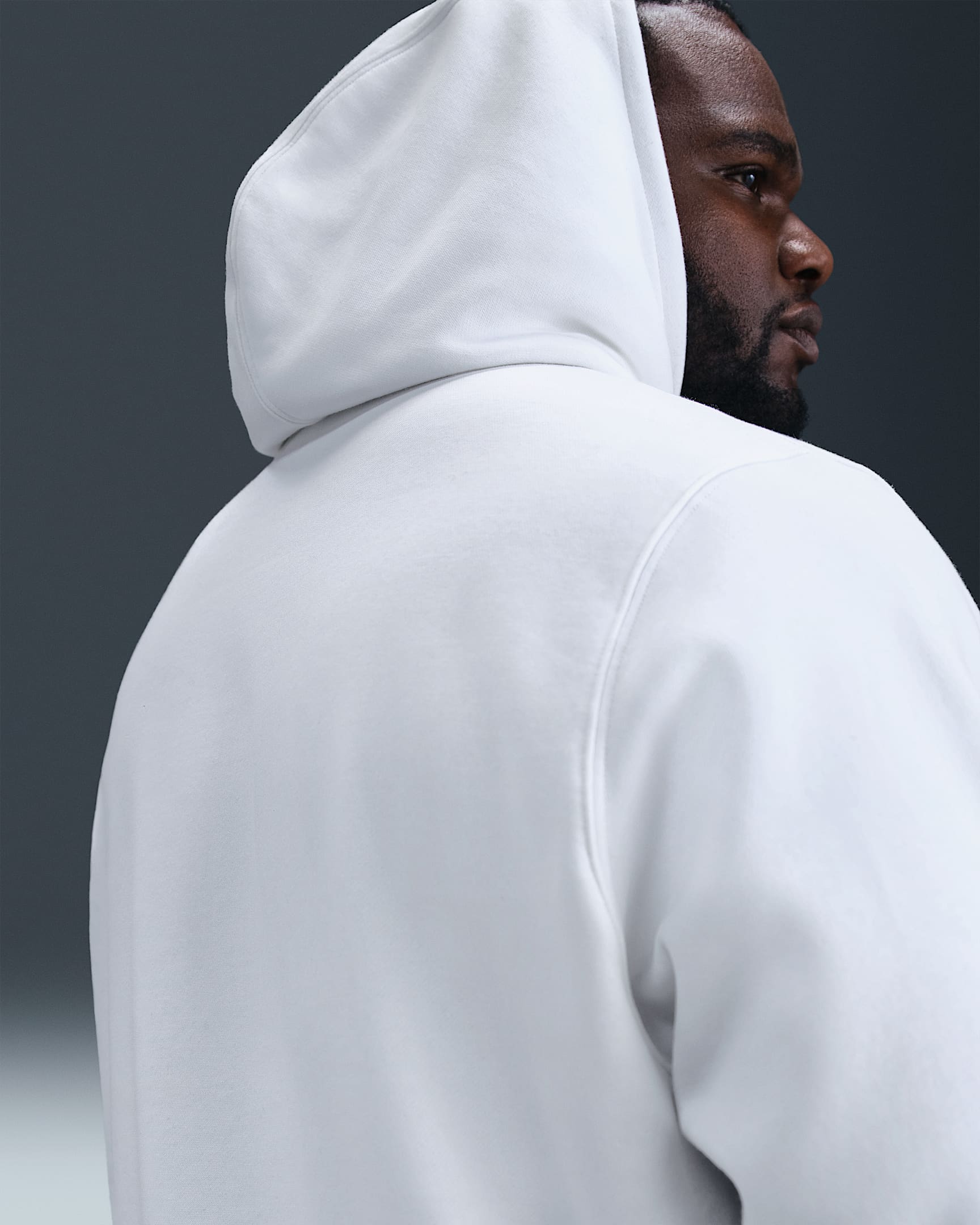 Nike Club Men's Pullover Fleece Hoodie - White/White/Black