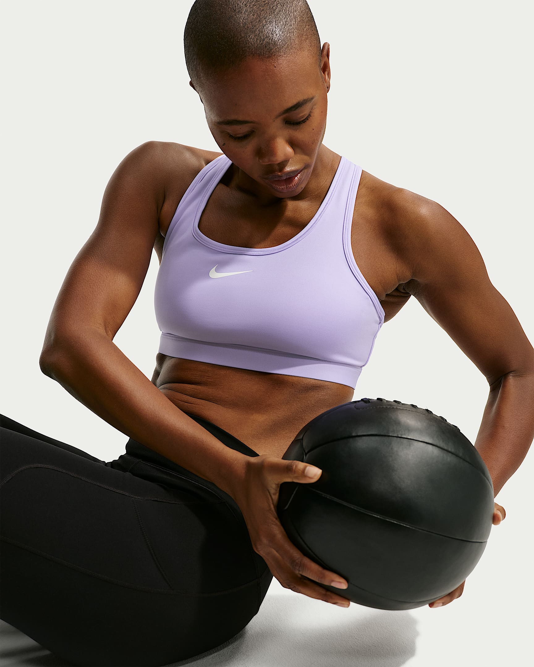 Nike Swoosh Women's Medium-Support Padded Sports Bra - Purple Pulse/White