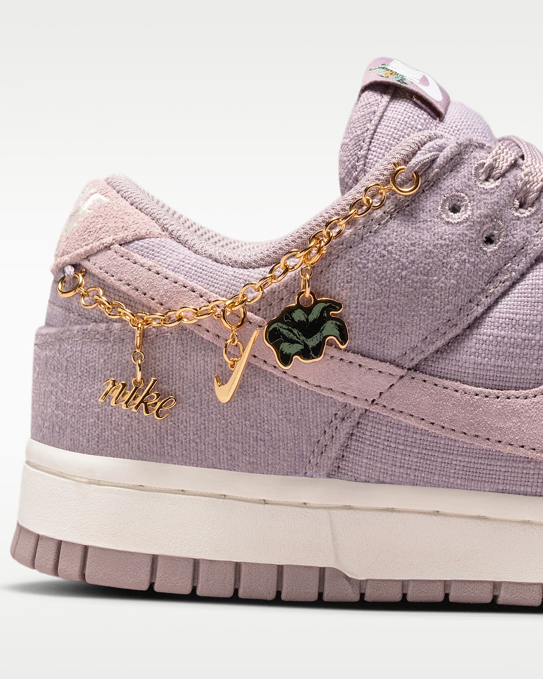 Nike Dunk Low "Flowers" Women's Shoes - Light Violet Ore/Metallic Gold/Healing Jade/Sail