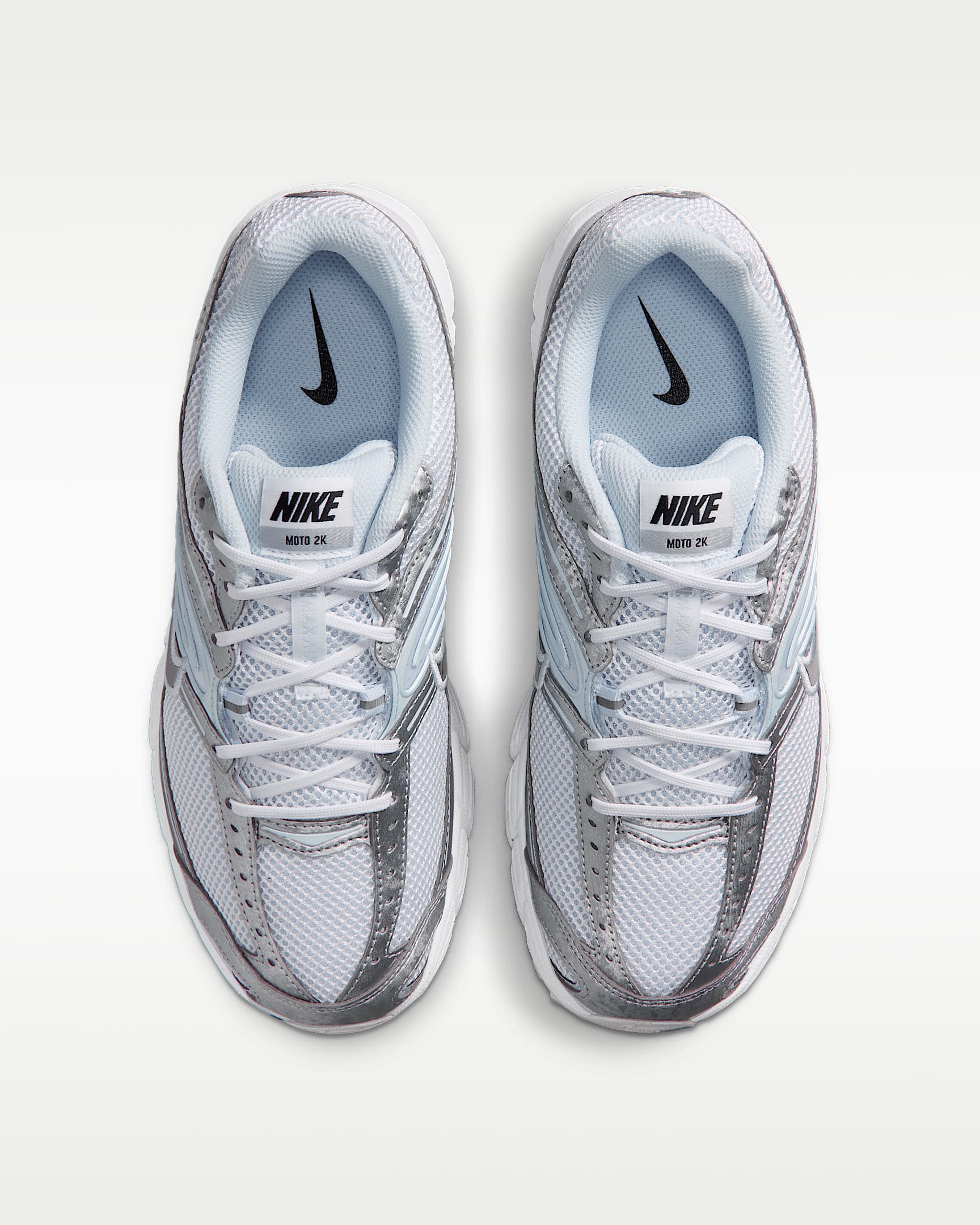 Nike Air Max Moto 2K Women's Shoes with Reflective Accents - White/Blue Tint/Neutral Grey/Metallic Silver