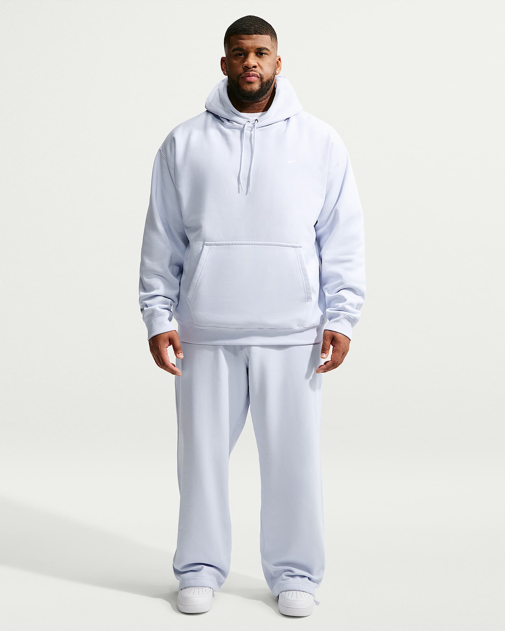 Sweat à capuche Nike Solo Swoosh pour homme - Football Grey/Blanc