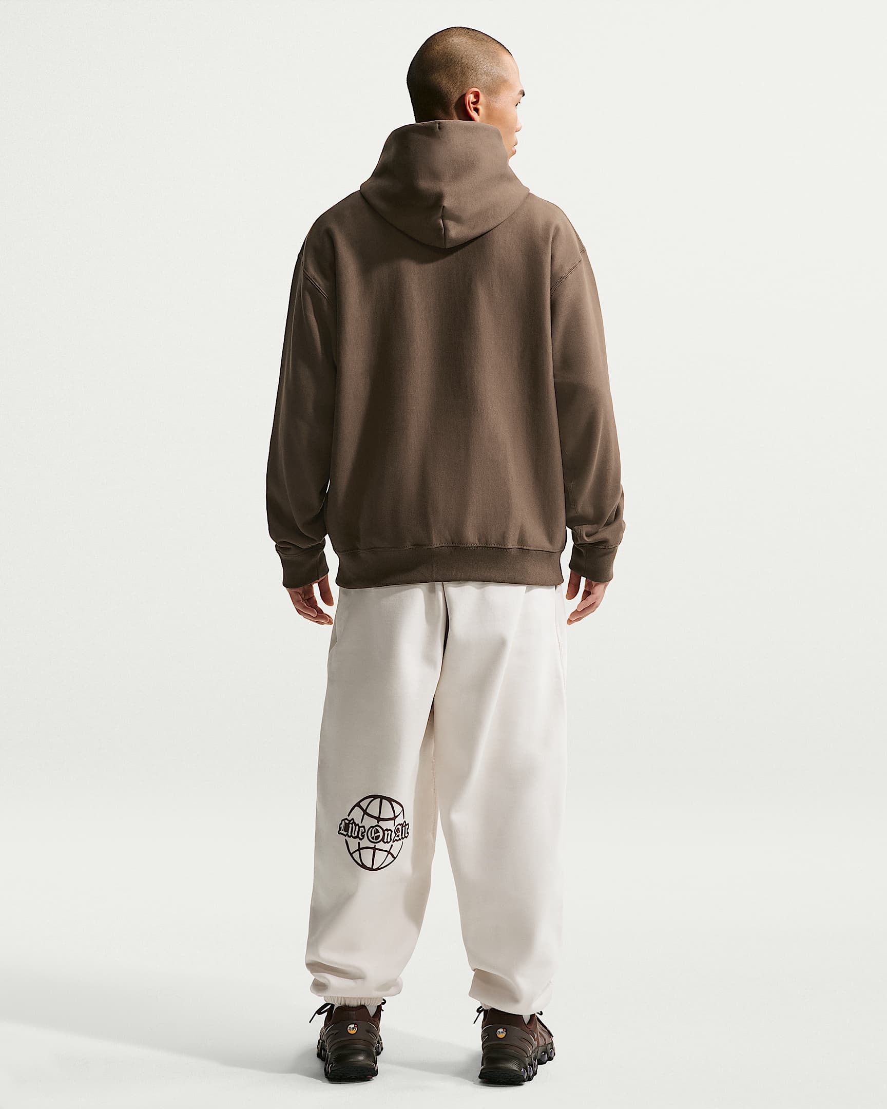 Nike Solo Swoosh Men's Pullover Hoodie - Dark Hazel/White