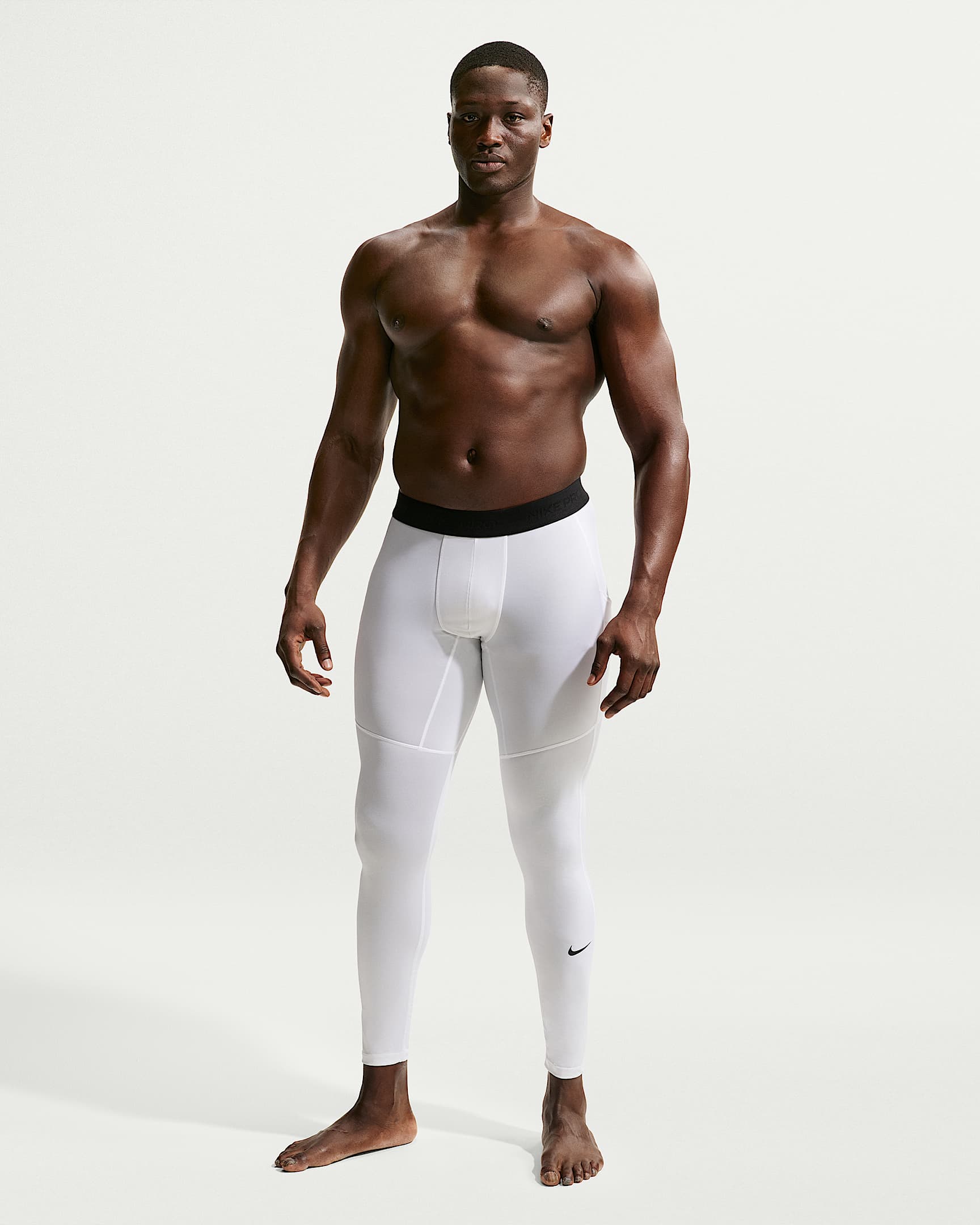 Nike Pro Men's Dri-FIT Fitness Tights - White/Black