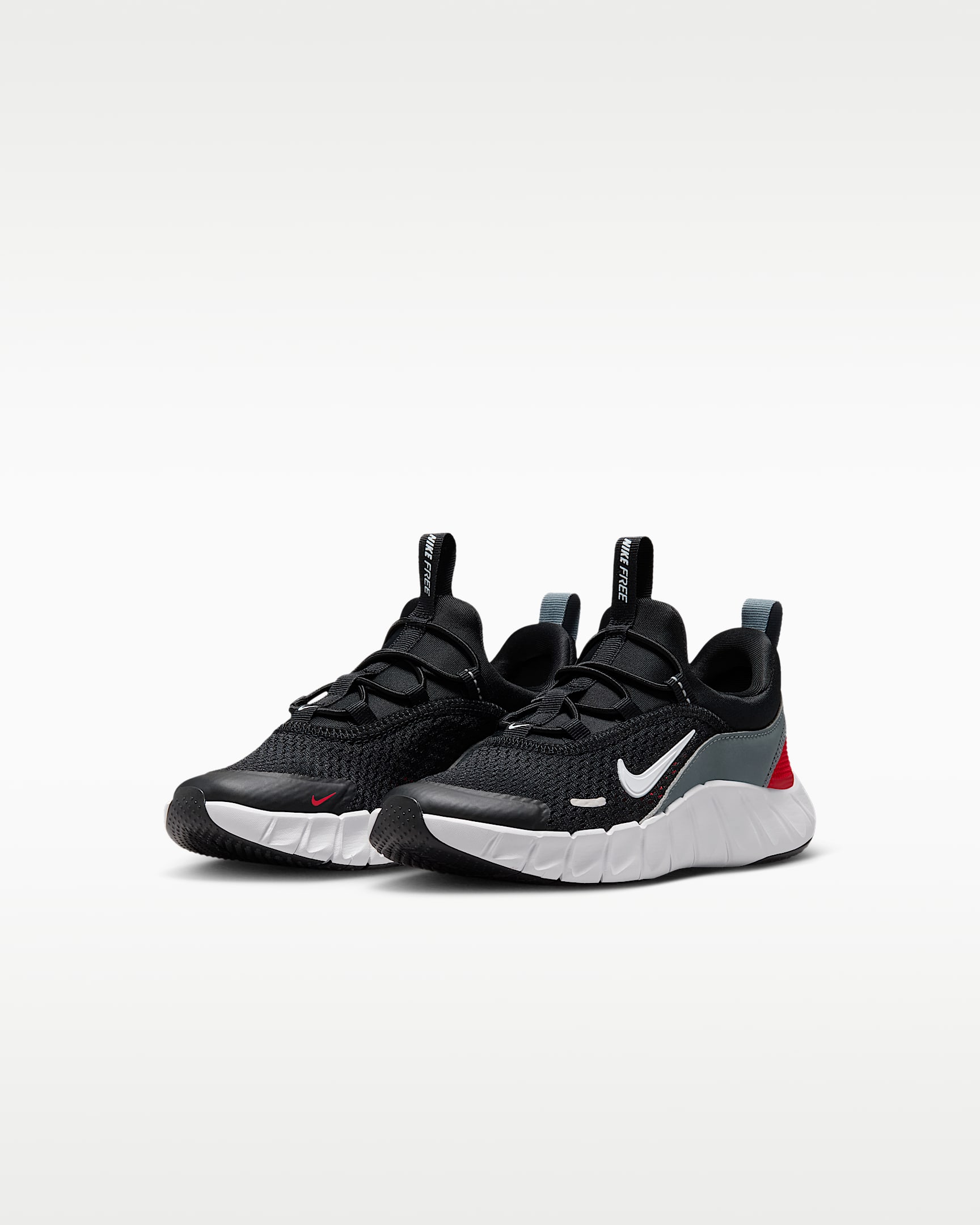 Nike Free Ride-løbesko til mindre børn - sort/Cool Grey/University Red/hvid