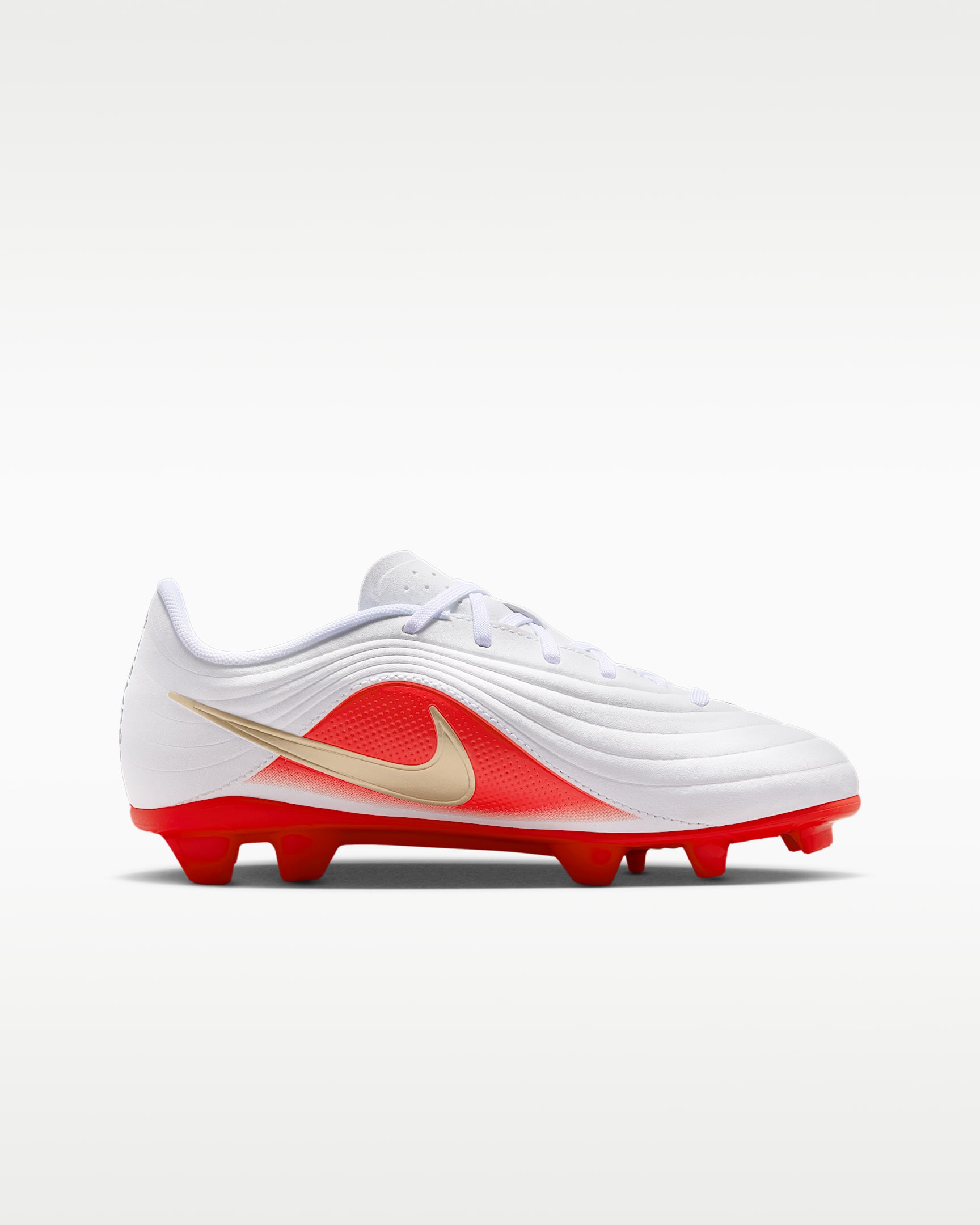 Nike Jr. Tiempo Maestro Club Big Kids' Multi-Ground Low-Top Football Boots - White/Bright Crimson/Blur
