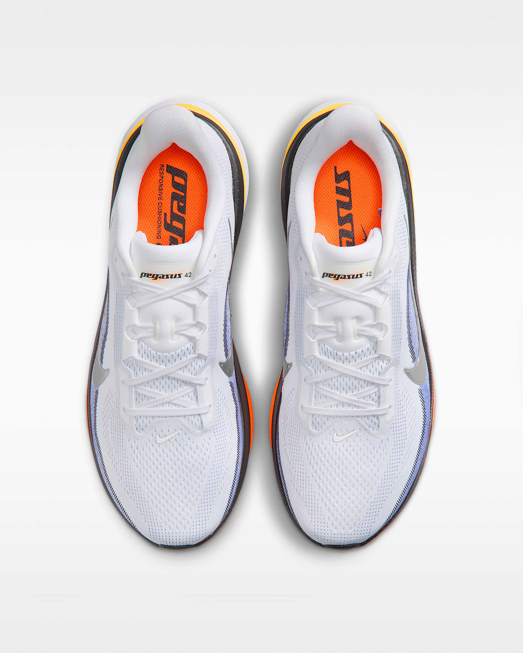 Nike Pegasus 42 Men's Road Running Shoes (Wide) - White/Lapis/Total Orange/Metallic Silver