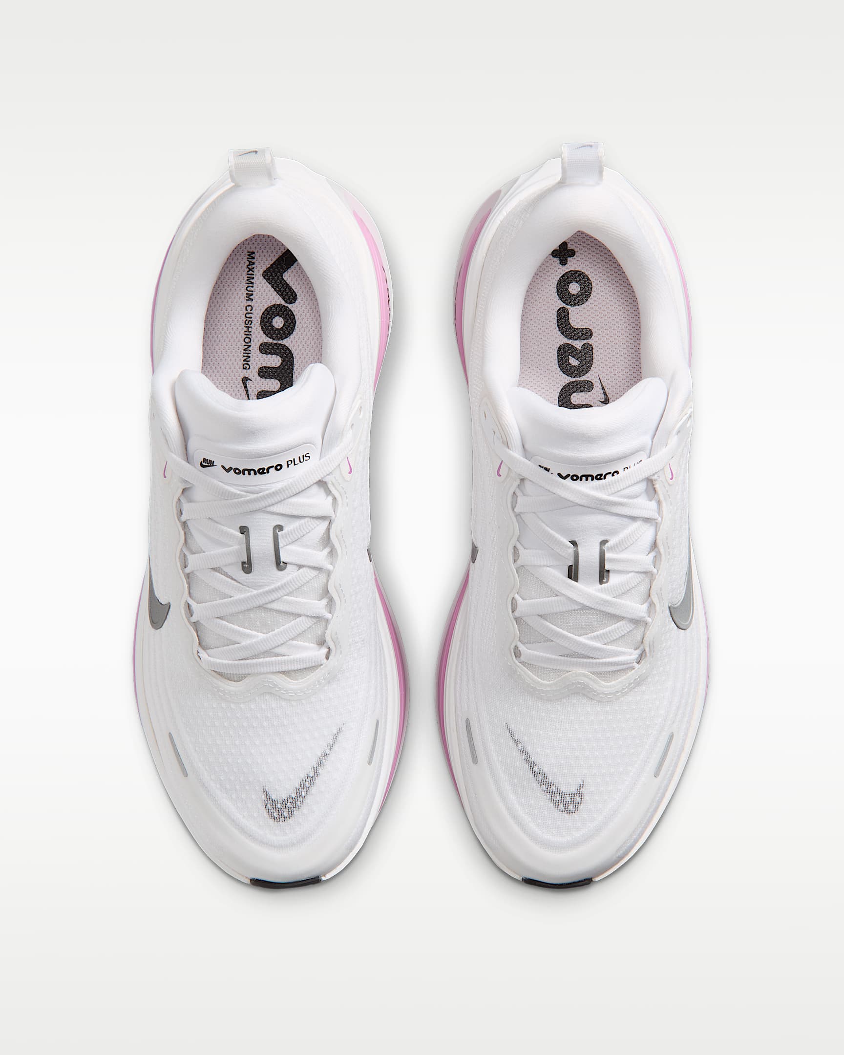 Tenis de correr en pavimento para mujer Nike Vomero Plus - Blanco/Lila desteñido/Blanco cumbre/Plata metalizado