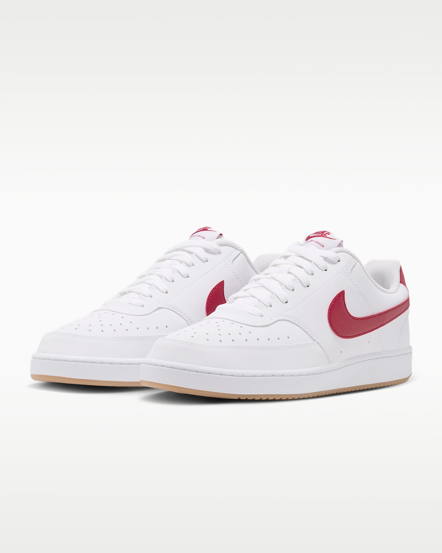 Nike Court Vision Low Men's Shoes - White/Gum Medium Brown/Gym Red