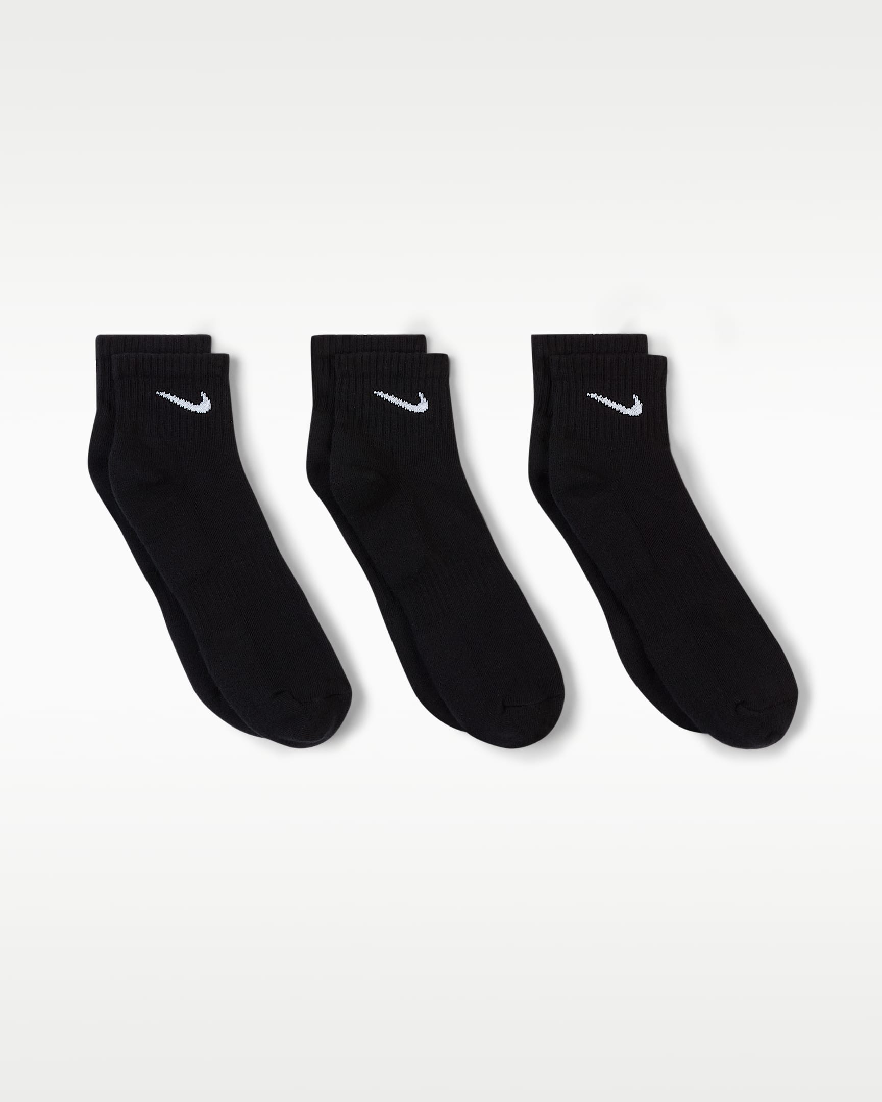 Nike Everyday Cushioned Training Ankle Socks (3 Pairs) - Black/White