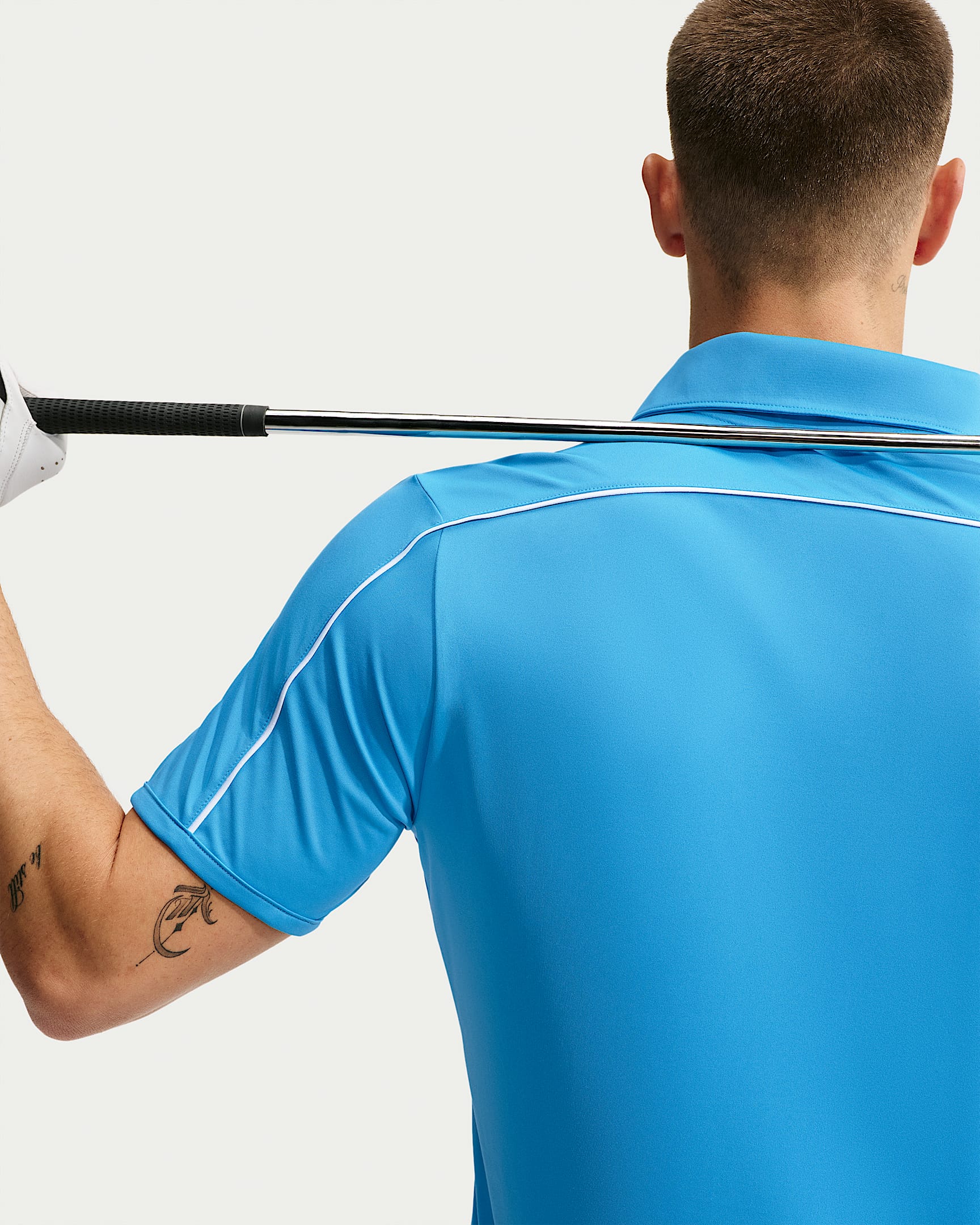 Nike Par Men's Dri-FIT Chest Logo Golf Polo - Aurora Blue/White