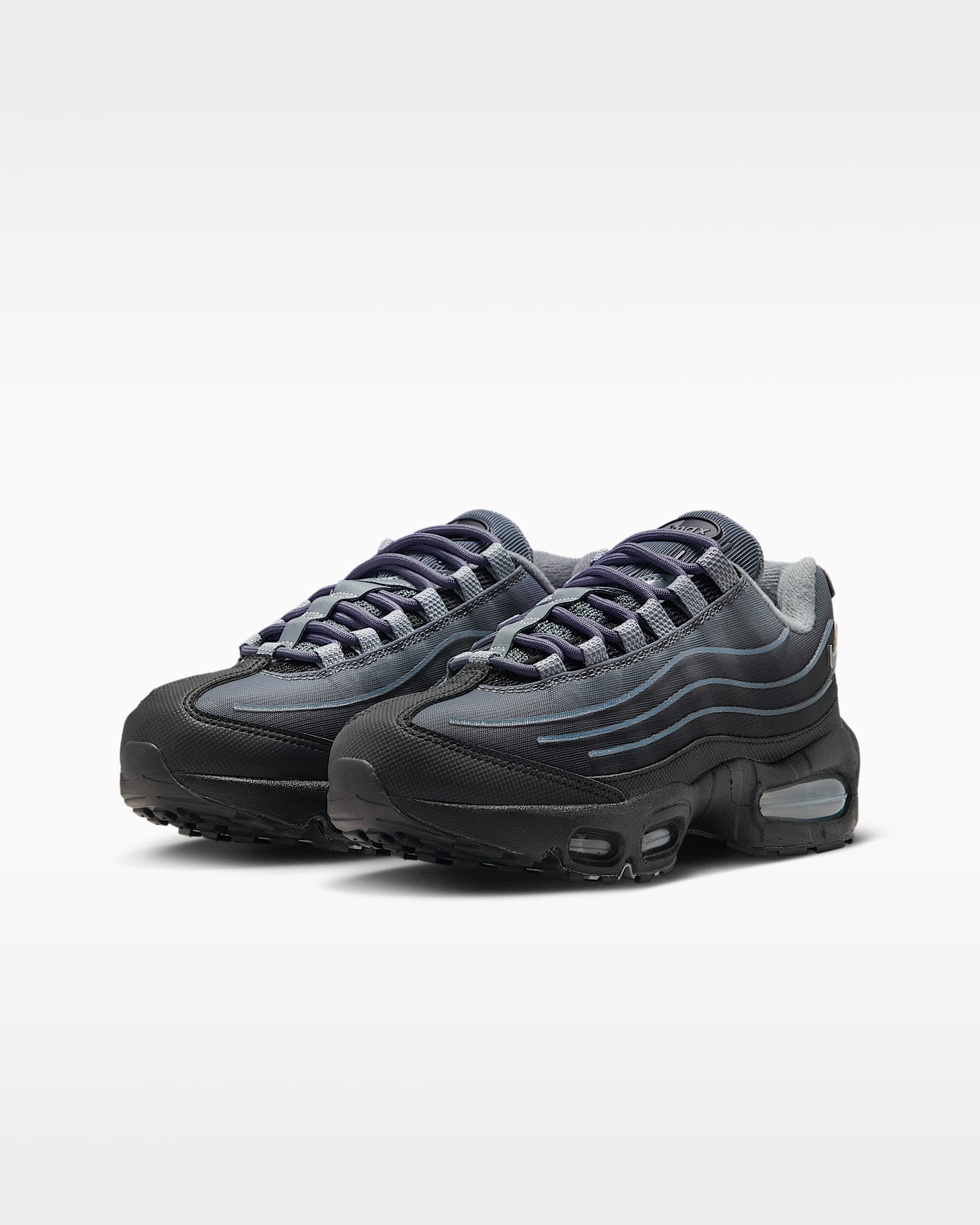 Chaussure Nike Air Max 95 « Big Bubble » Tech pour ado - Noir/Smoke Grey/Metallic Silver/Wolf Grey