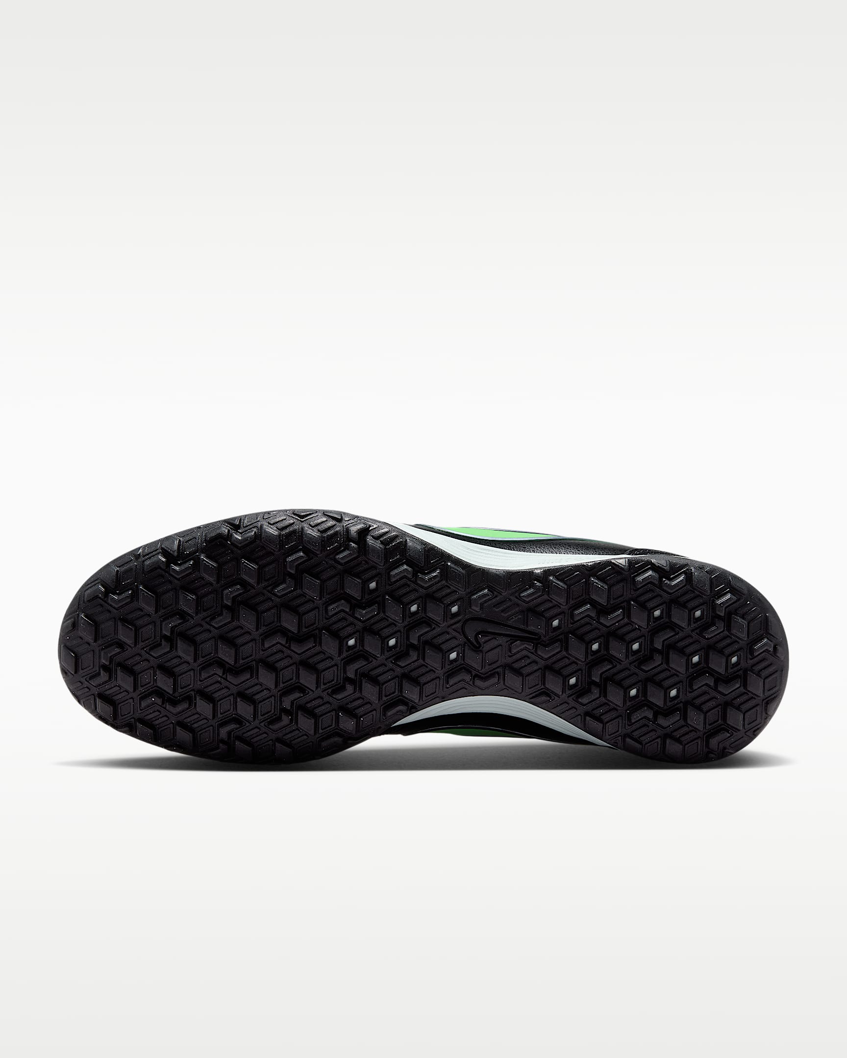 Nike Tiempo Ligera Pro Turf Low-Top Football Shoes - Black/Black/Illusion Green