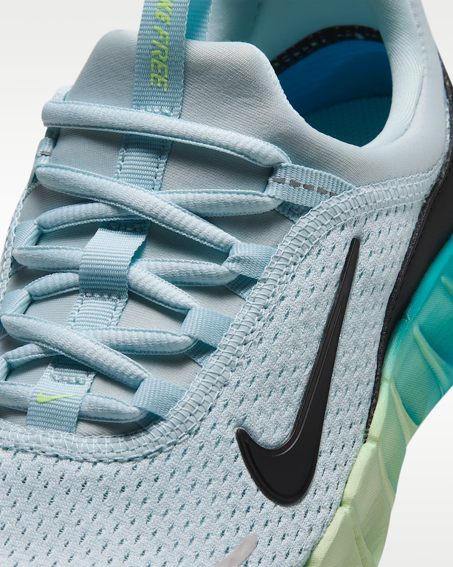 Tenis de correr para niños grandes Nike Free Ride - Azul glacial/Azul corriente claro/Voltio ligero/Negro