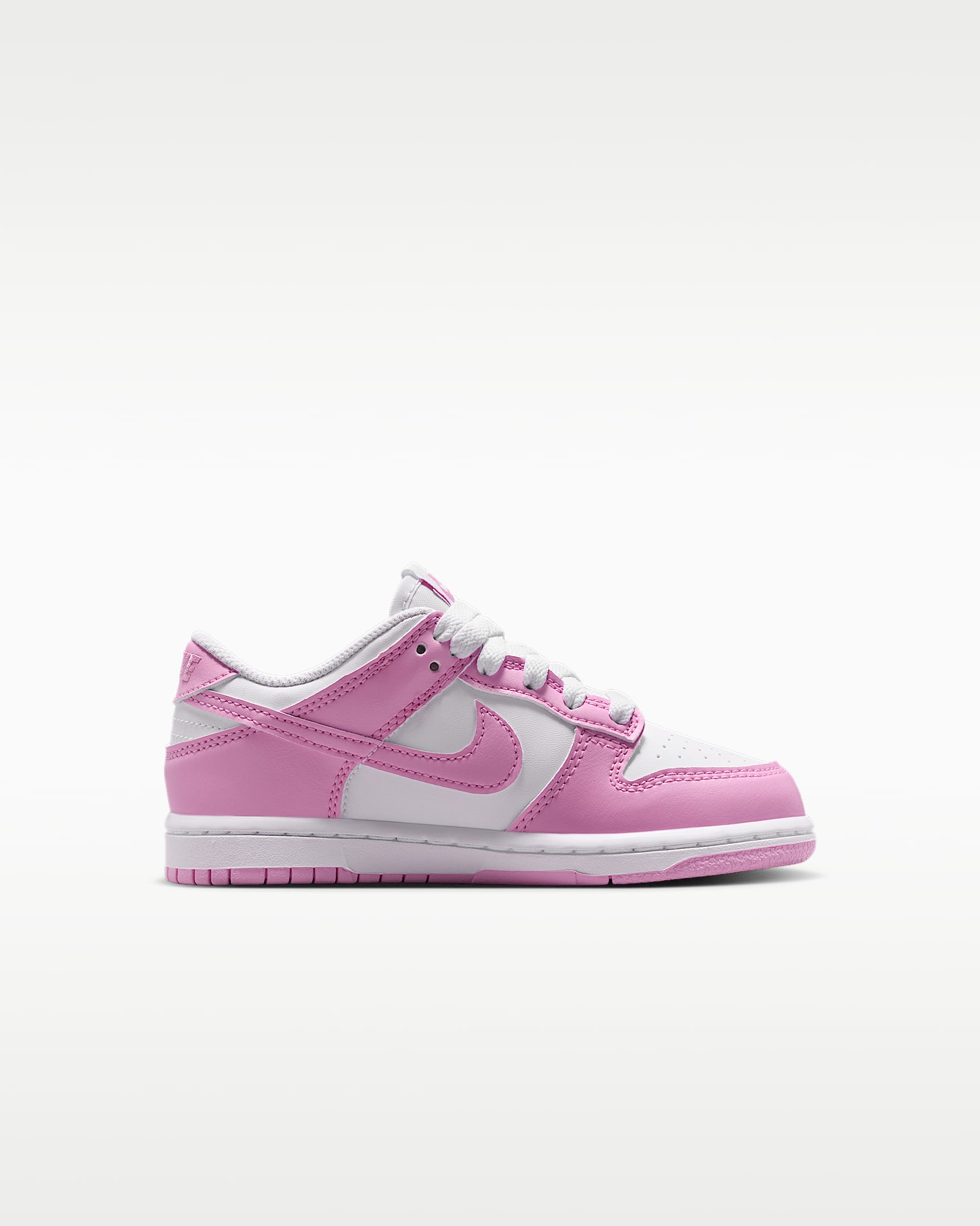 Nike Dunk Low Younger Kids' Shoes - White/White/White/Pink Rise