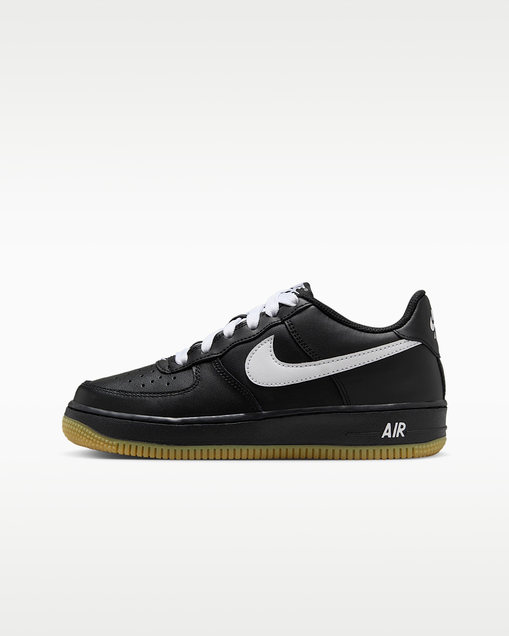 Nike Air Force 1 LV8 Big Kids' Shoes - Black/Gum Light Brown/White