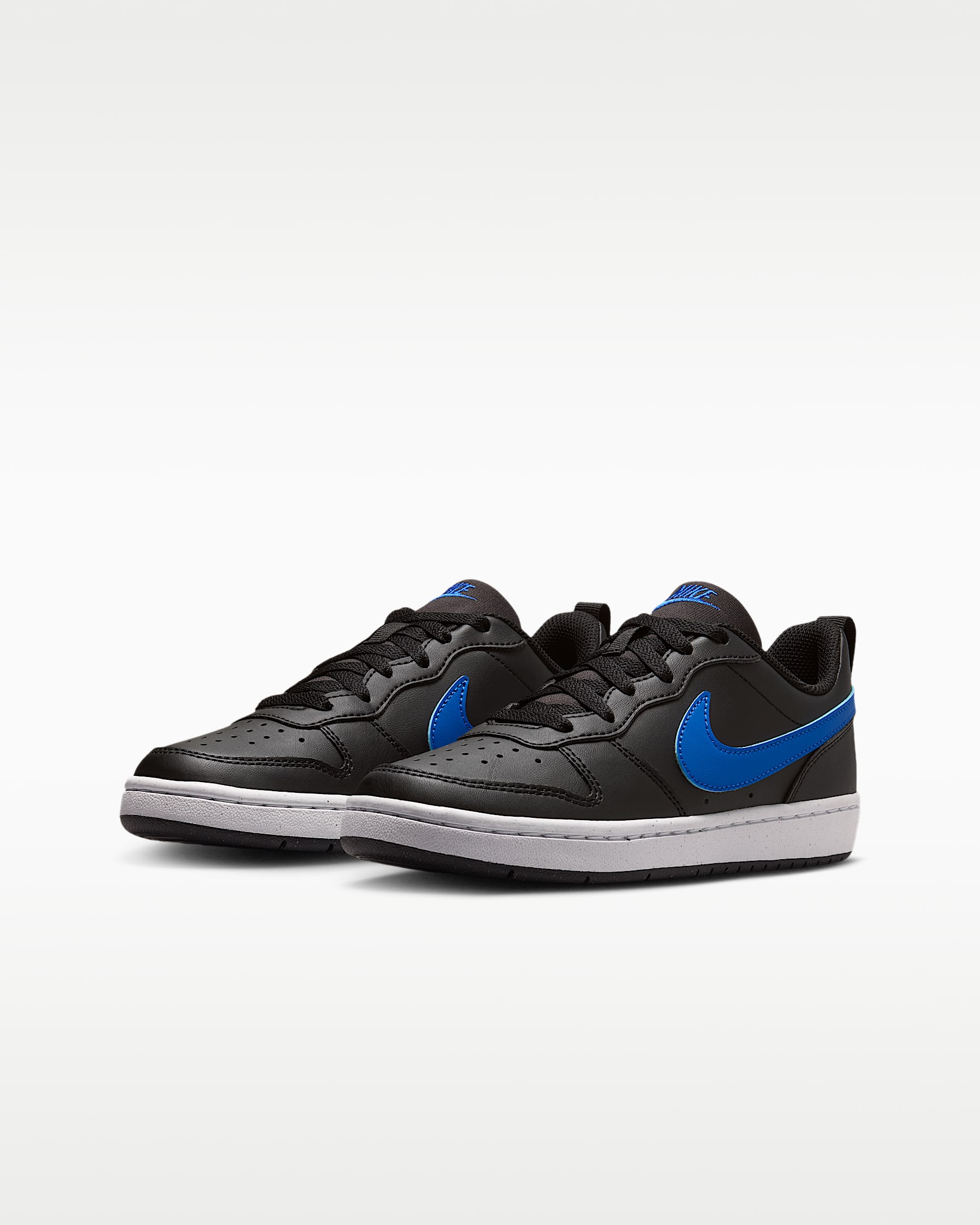 Nike Court Borough Low Recraft Older Kids' Shoes - Black/White/Game Royal