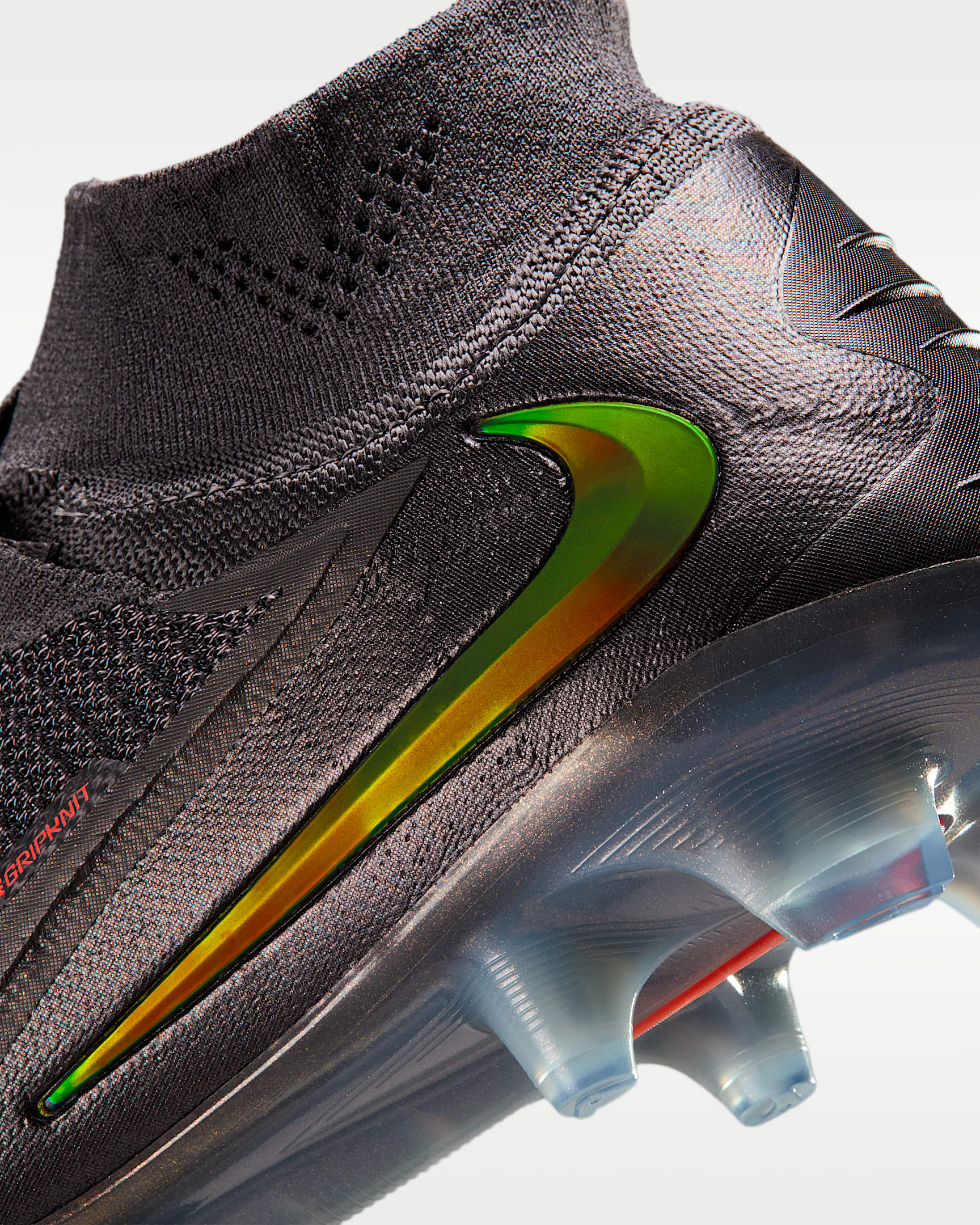 Nike Phantom 6 High Elite LV8 Firm-Ground Soccer Cleats - Medium Ash/Black/Gold Amber