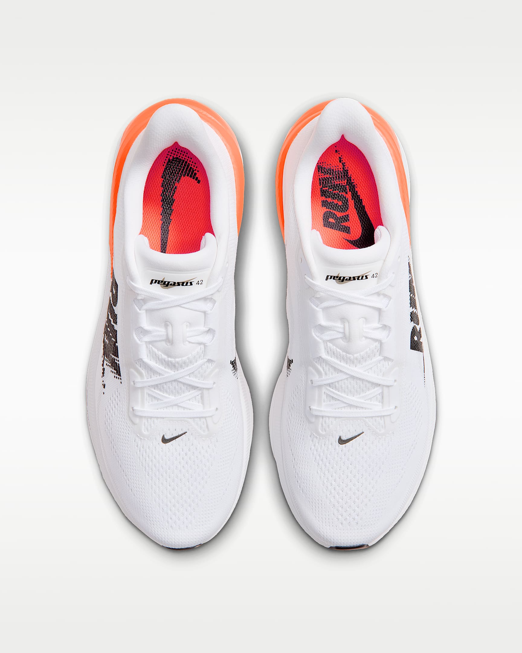Nike Pegasus 42 Men's Road-Running Shoes - White/White/Total Orange/Black