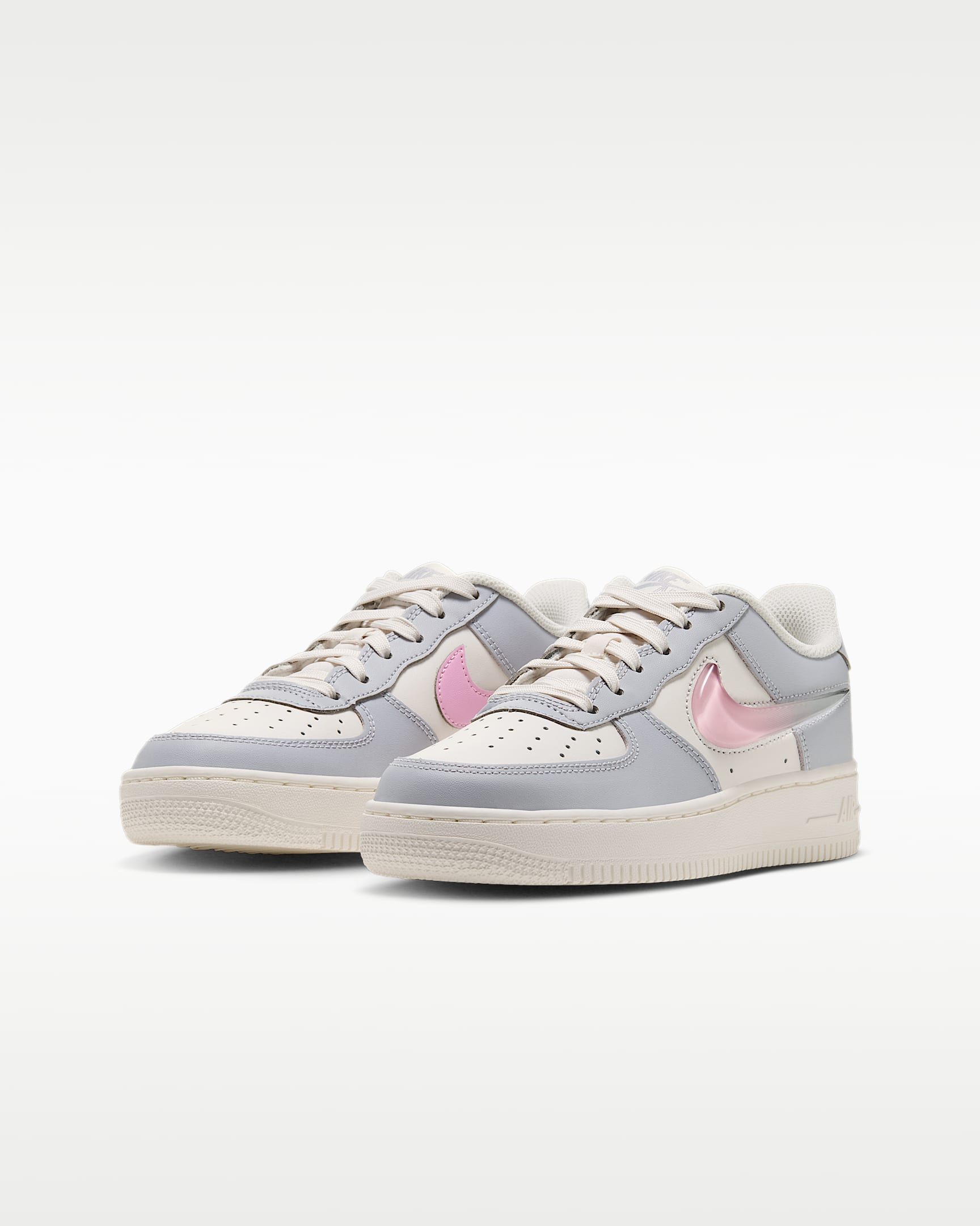Nike Air Force 1 'Jelly Swoosh' Older Kids' Shoes - Wolf Grey/Phantom/Sail/Pink Rise