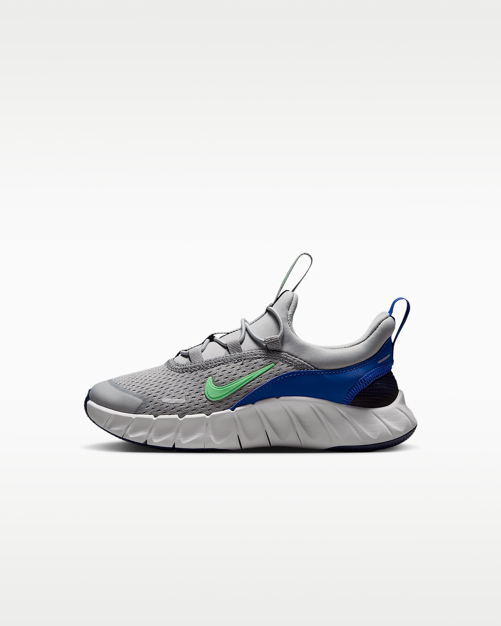 Nike Free Ride Little Kids' Running Shoes - Light Smoke Grey/Game Royal/Obsidian/Illusion Green