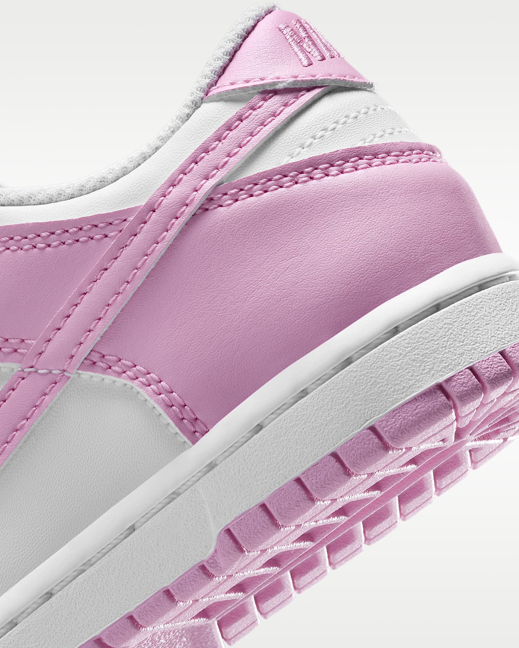Nike Dunk Low Younger Kids' Shoes - White/White/White/Pink Rise