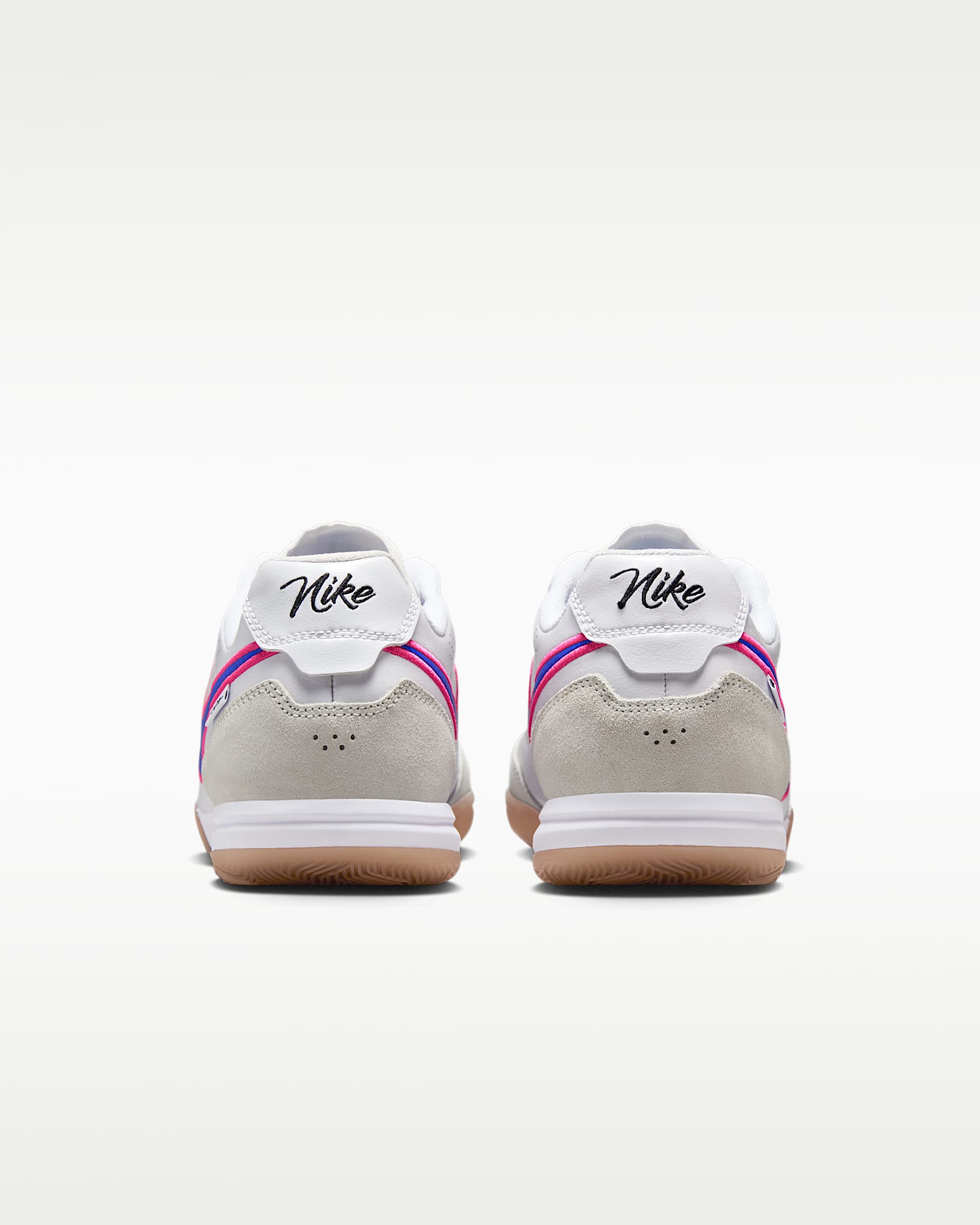Nike Tiempo Streetgato Indoor/Court Low-Top Football Shoes - White/Pink Blast/Racer Blue