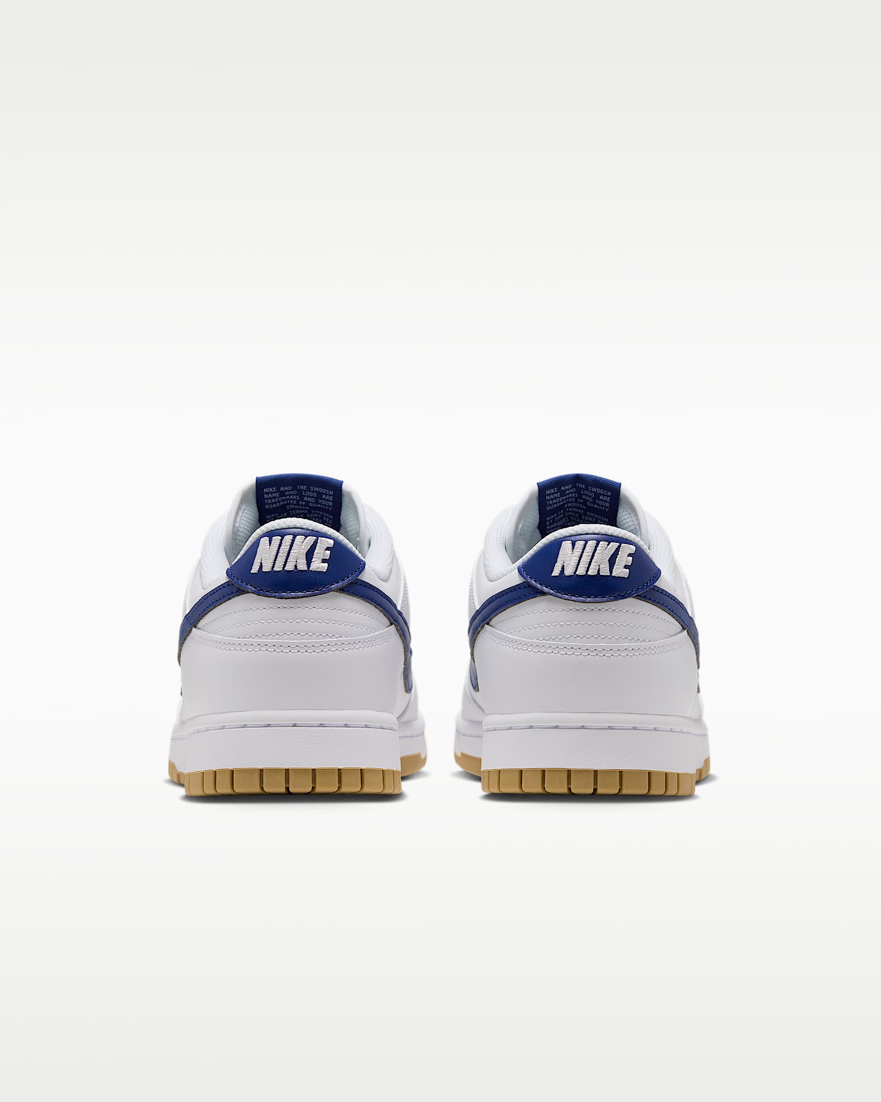 Nike Dunk Low Retro Men's Shoes - White/Gum Light Brown/Deep Royal Blue