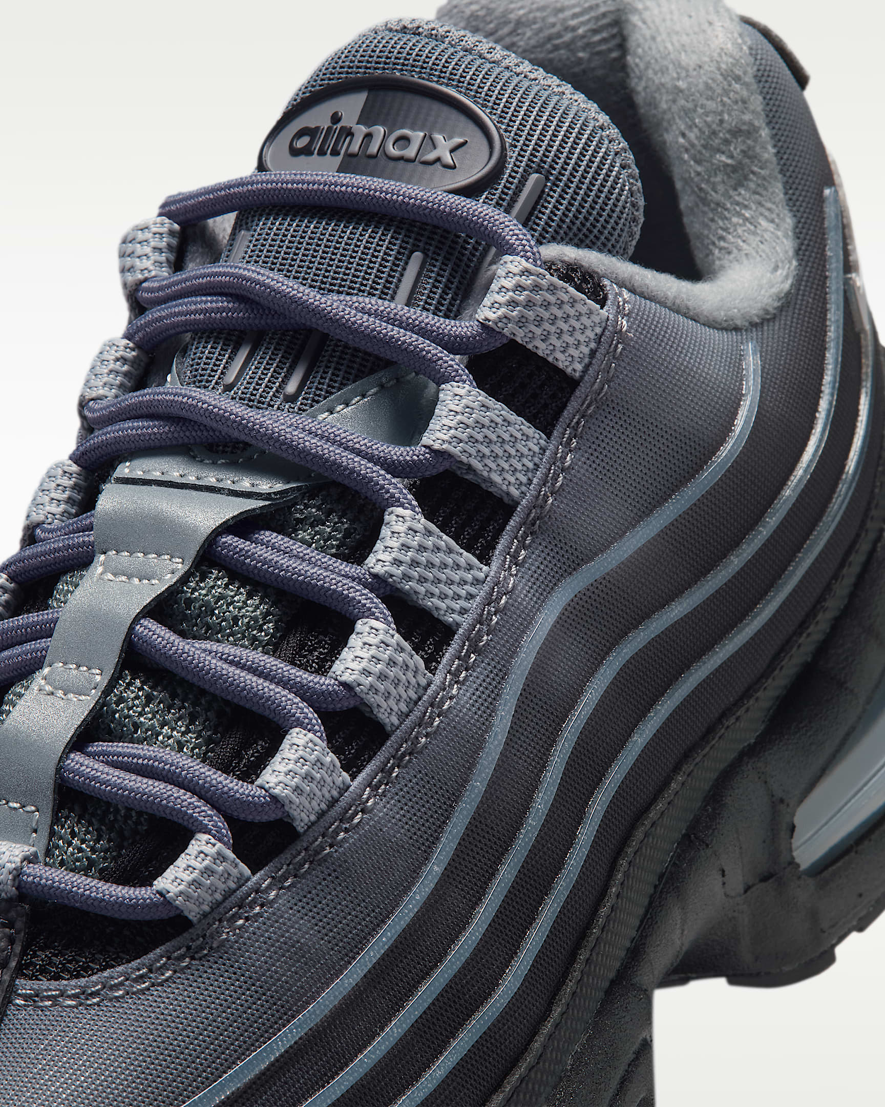 Chaussure Nike Air Max 95 « Big Bubble » Tech pour ado - Noir/Smoke Grey/Metallic Silver/Wolf Grey